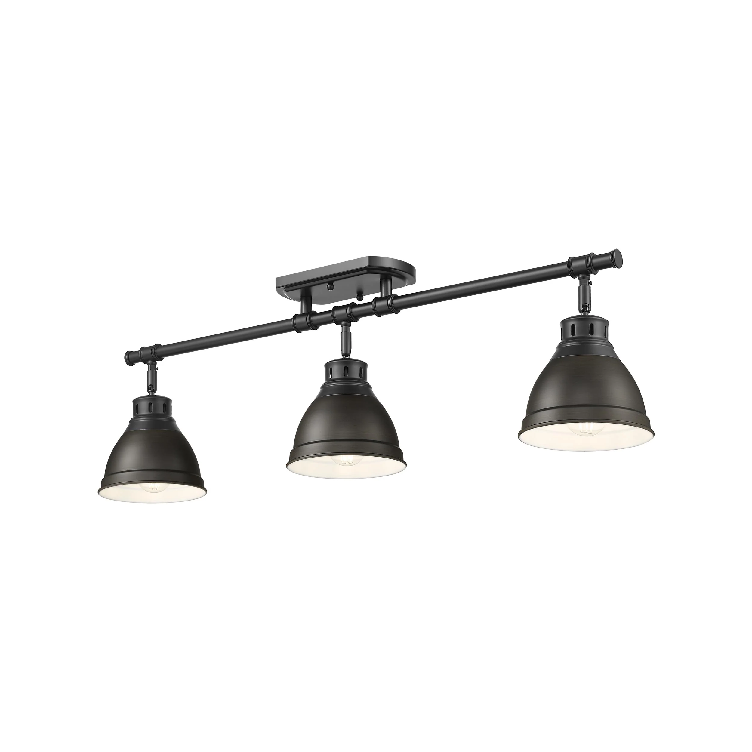 Duncan 3-light Semi-Flush Mount in Matte Black and Rubbed Bronze shade - Image 3