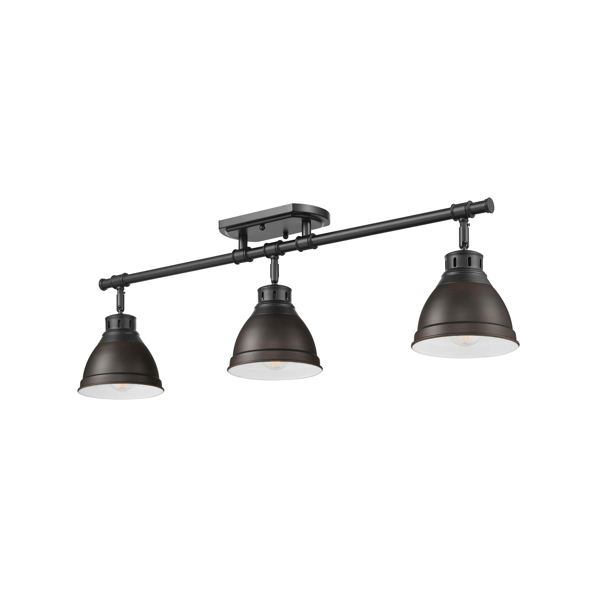 Duncan 3-light Semi-Flush Mount in Matte Black and Rubbed Bronze shade - Image 4