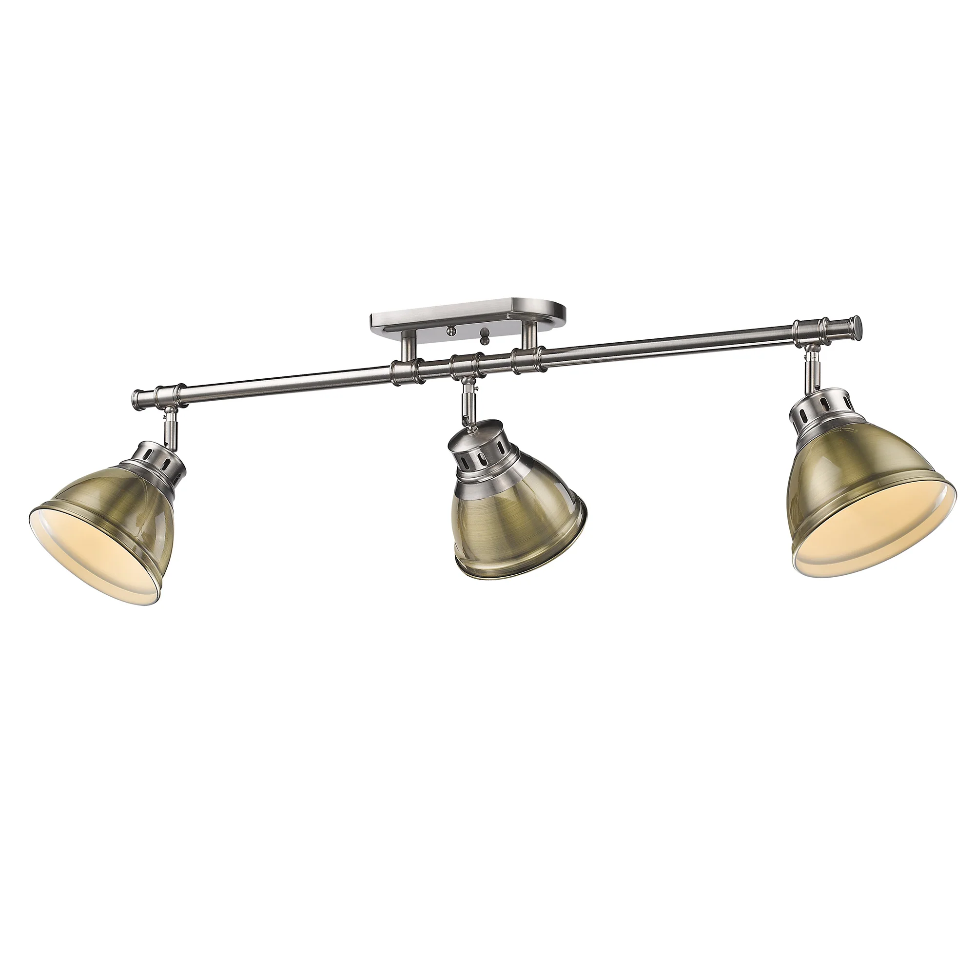 Duncan 3-light Semi-Flush Mount in Pewter and Aged Brass shade
