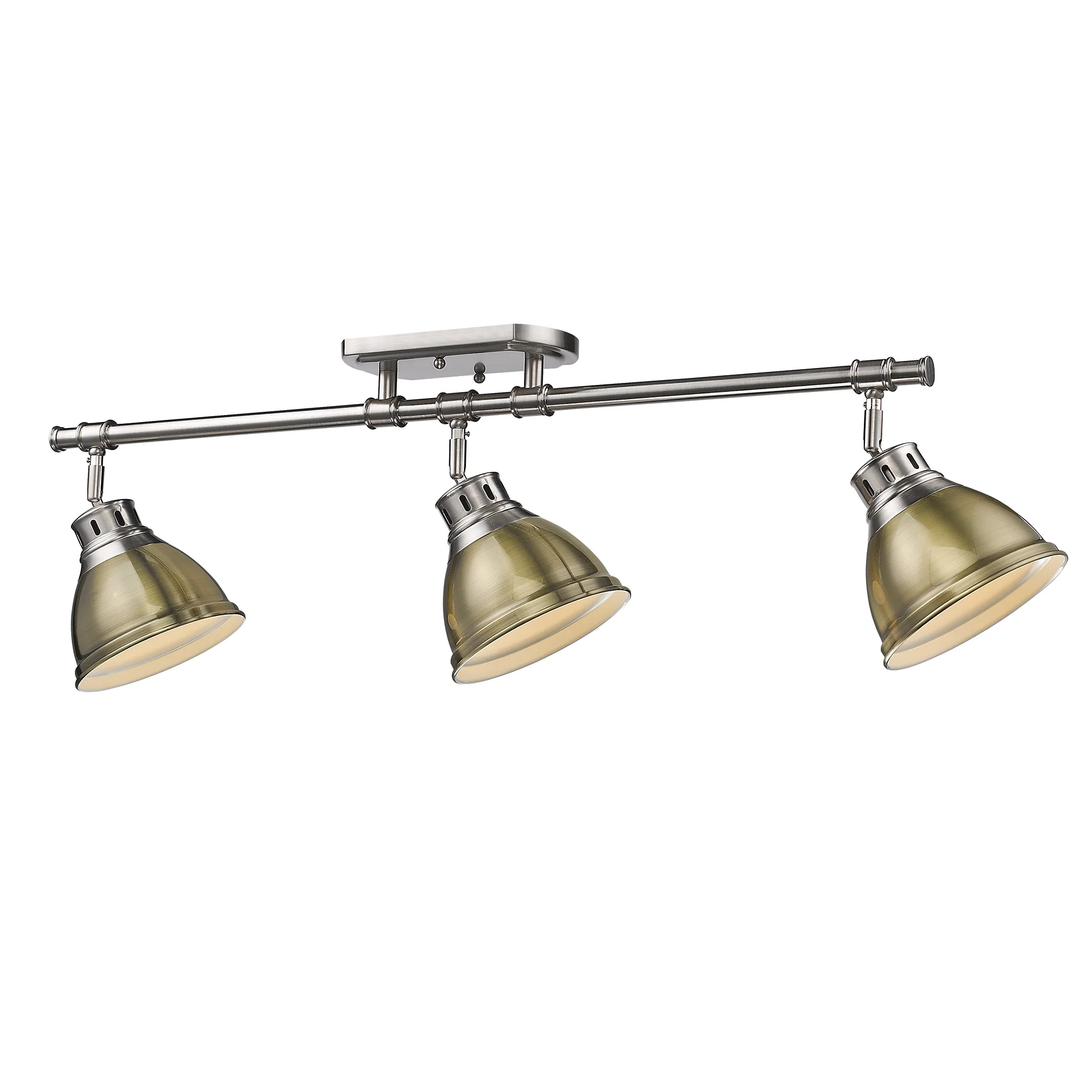 Duncan 3-light Semi-Flush Mount in Pewter and Aged Brass shade - Image 2