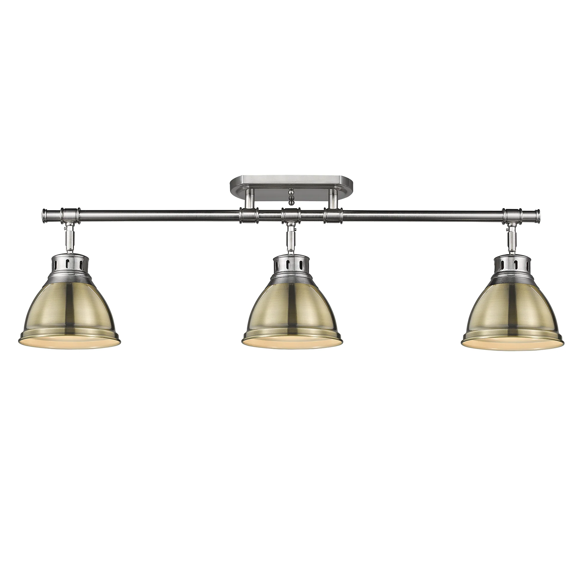 Duncan 3-light Semi-Flush Mount in Pewter and Aged Brass shade - Image 3