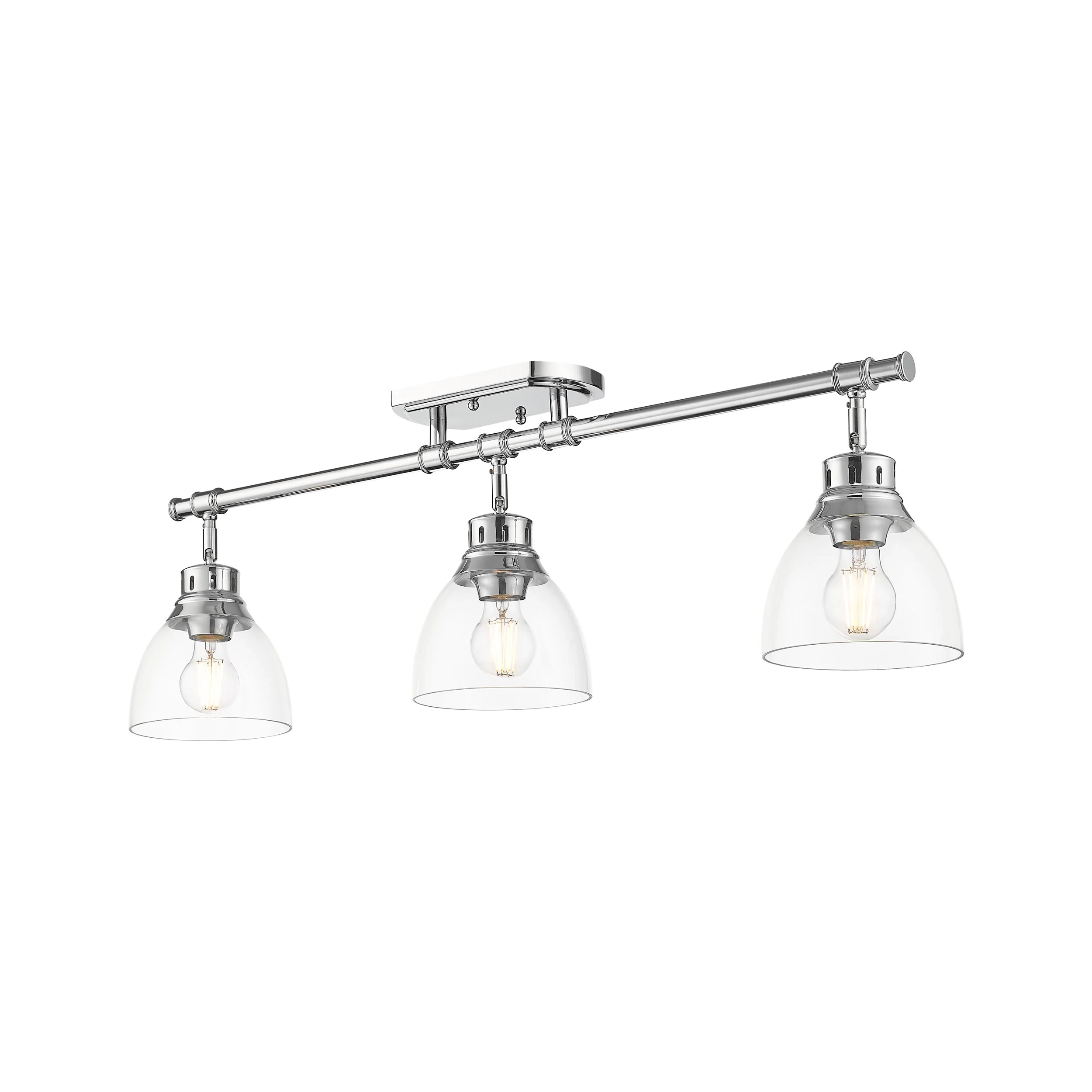 Duncan 3-light Semi-Flush Mount in Pewter and Clear Glass - Image 3