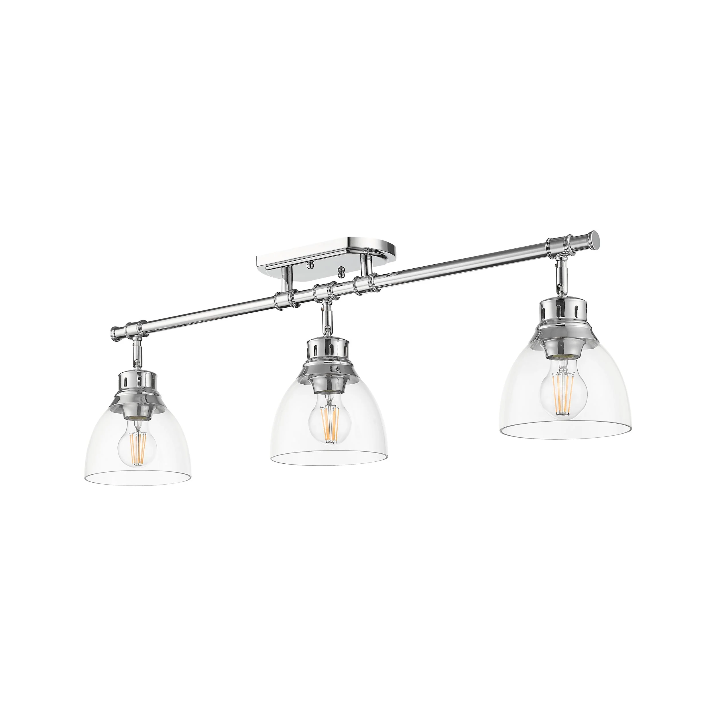 Duncan 3-light Semi-Flush Mount in Pewter and Clear Glass - Image 4