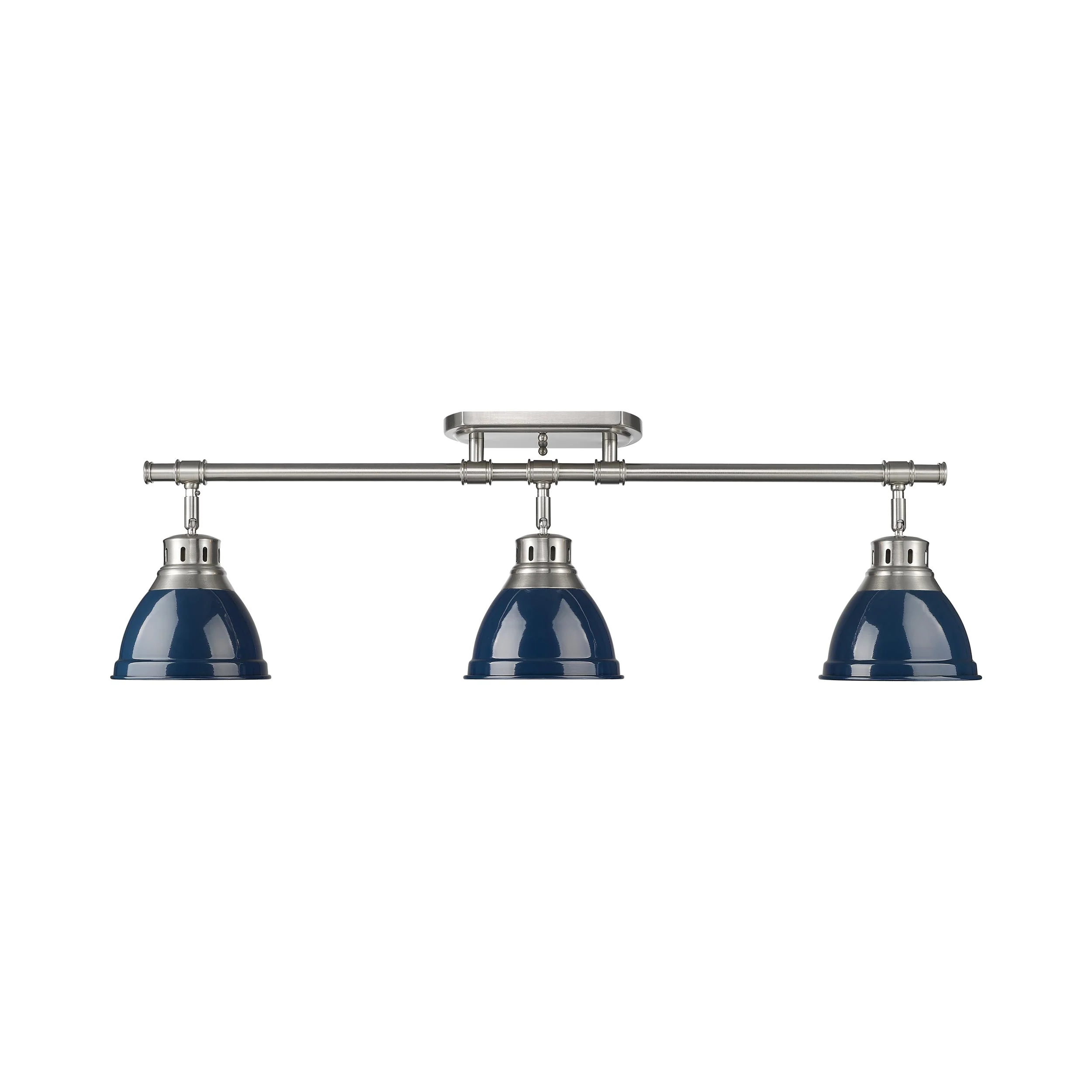 Duncan 3-light Semi-Flush Mount in Pewter and Navy Blue shade - Image 2