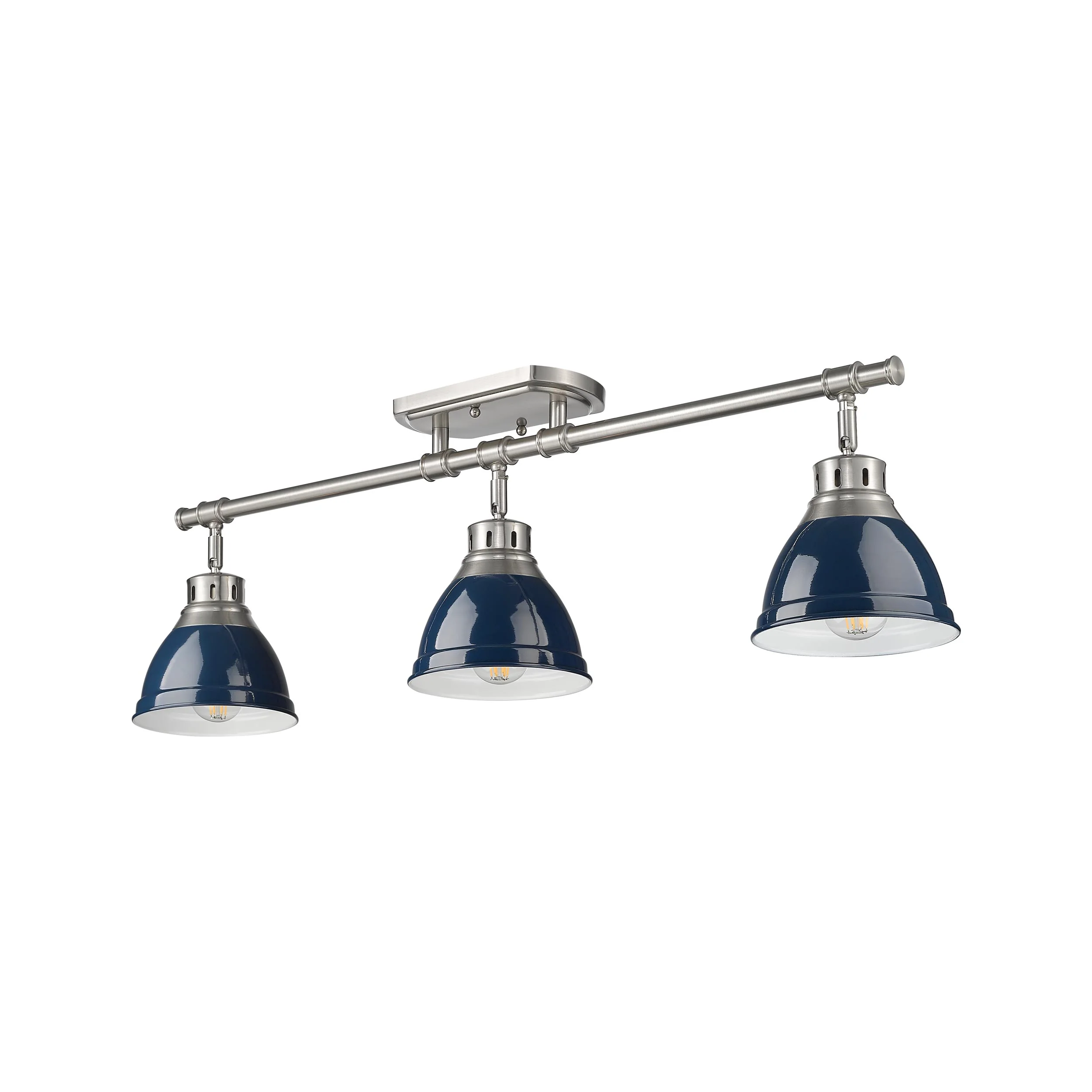 Duncan 3-light Semi-Flush Mount in Pewter and Navy Blue shade - Image 5