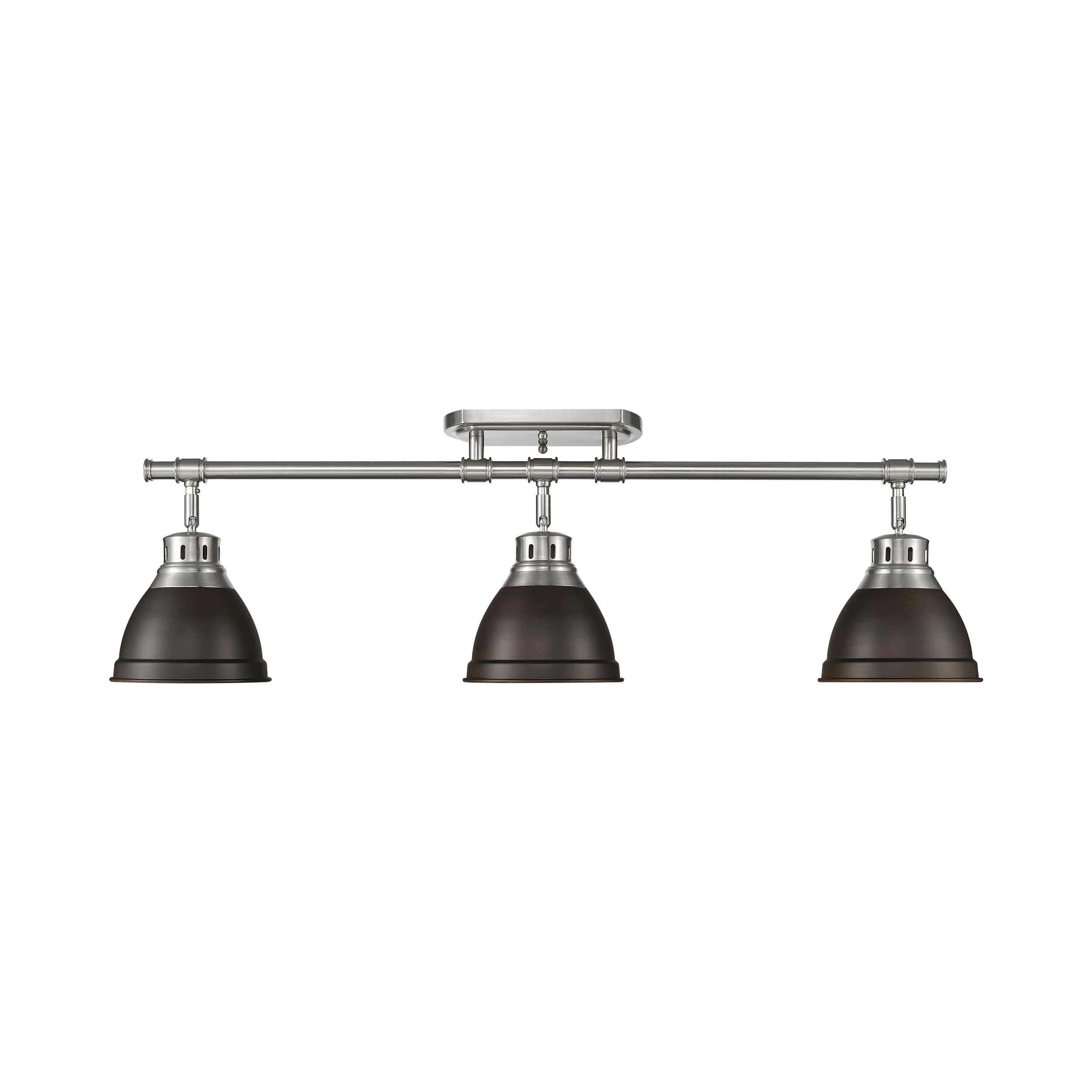 Duncan 3-light Semi-Flush Mount in Pewter and Rubbed Bronze shade - Image 2