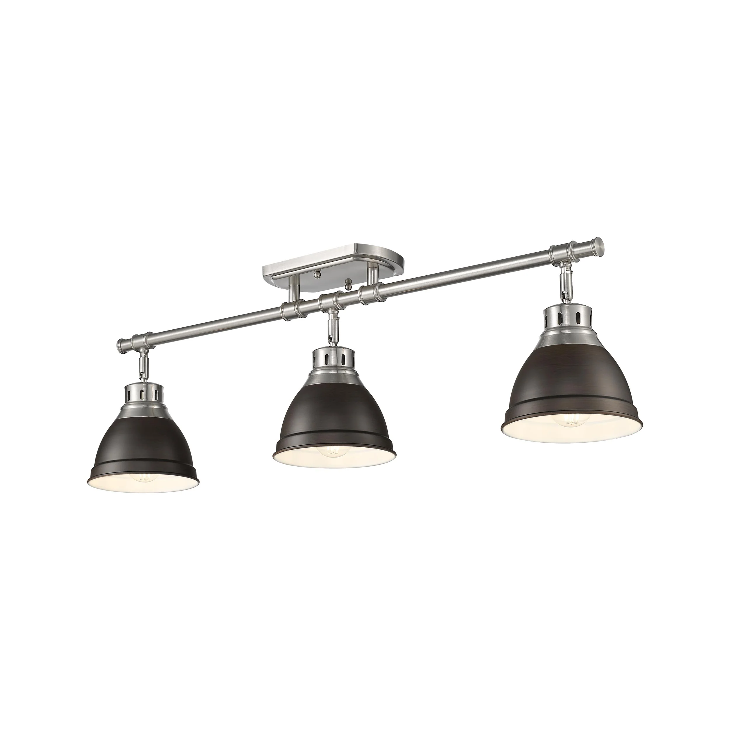 Duncan 3-light Semi-Flush Mount in Pewter and Rubbed Bronze shade - Image 3