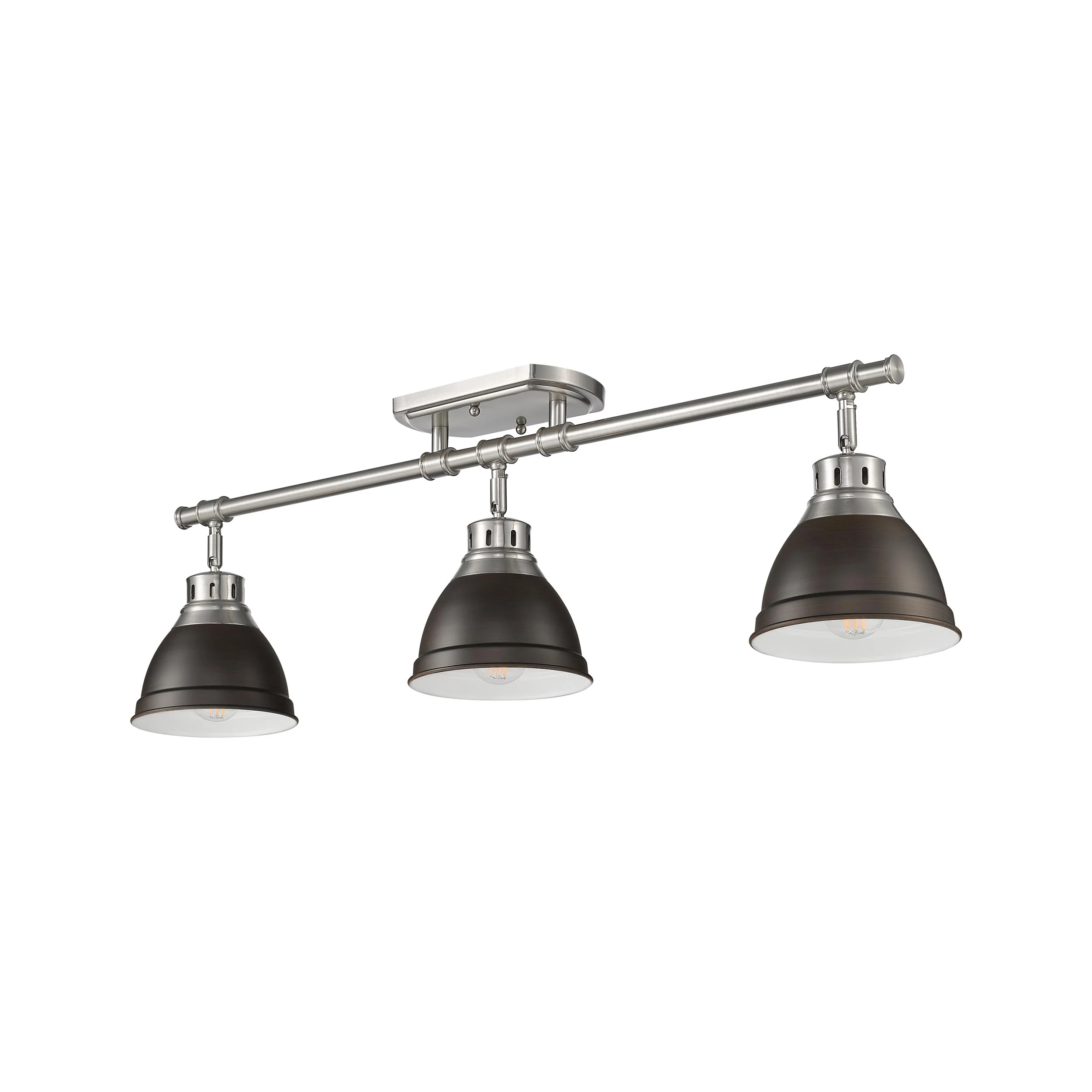 Duncan 3-light Semi-Flush Mount in Pewter and Rubbed Bronze shade - Image 4