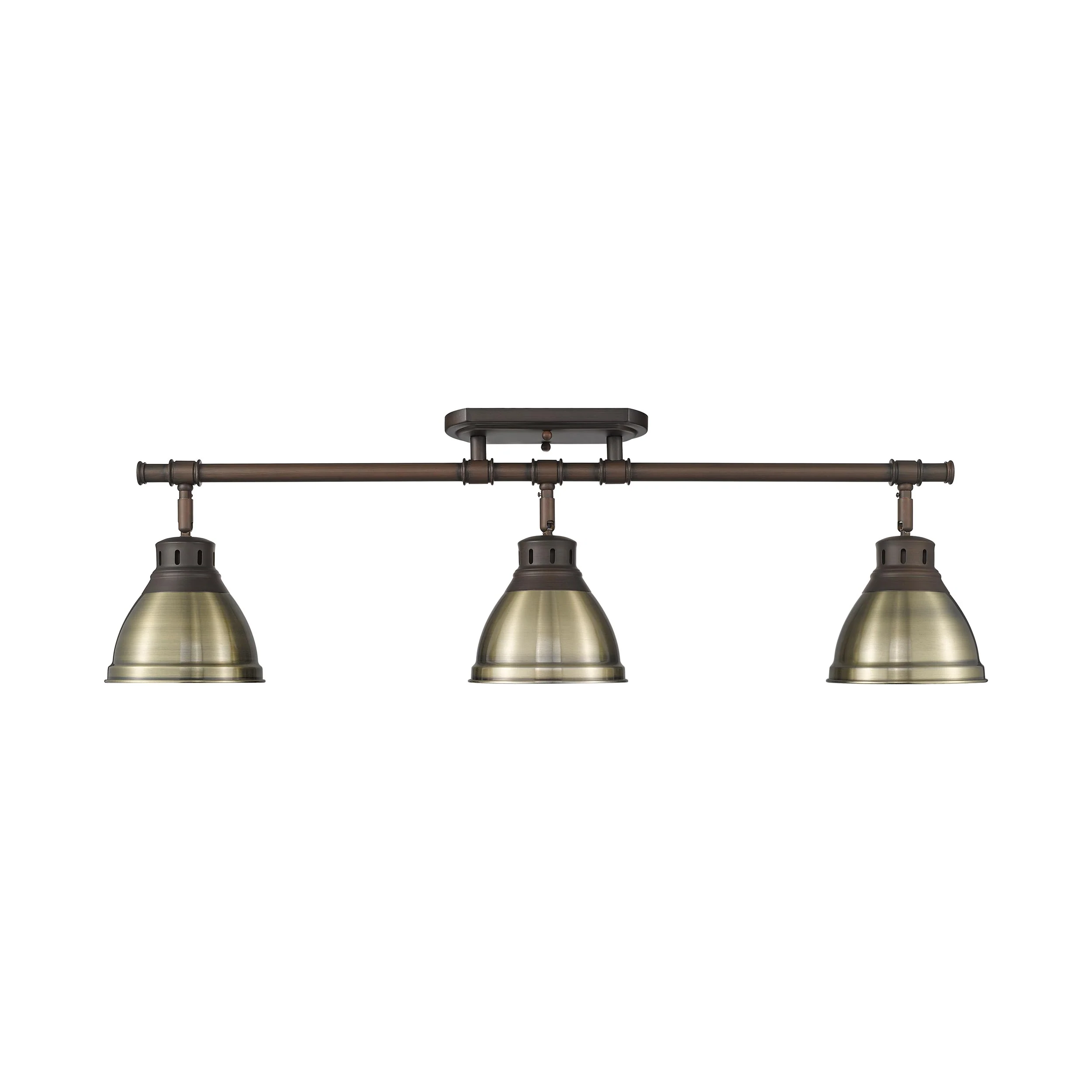 Duncan 3-light Semi-Flush Mount in Rubbed Bronze and Aged Brass shade - Image 2