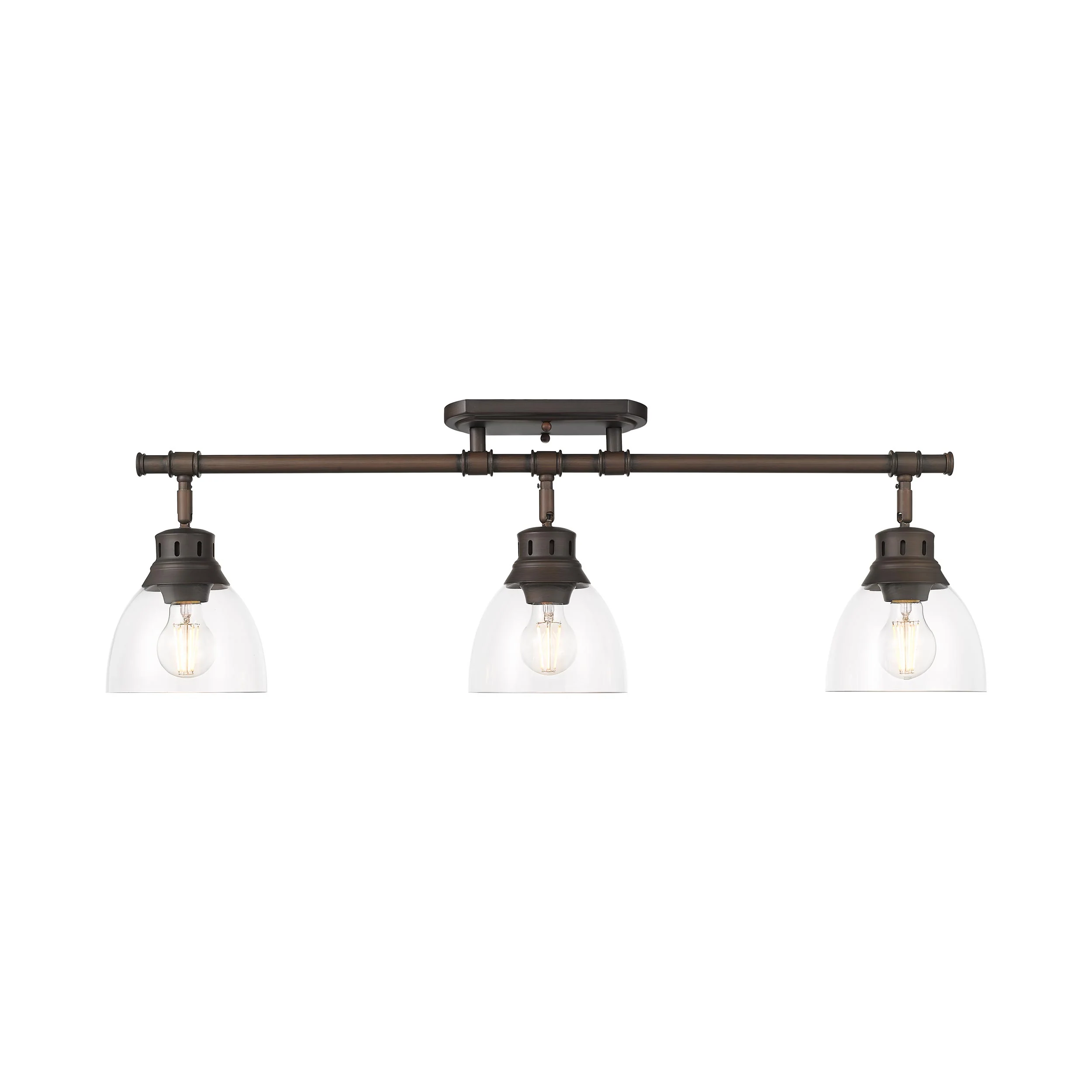 Duncan 3-light Semi-Flush Mount in Rubbed Bronze and Clear Glass - Image 2
