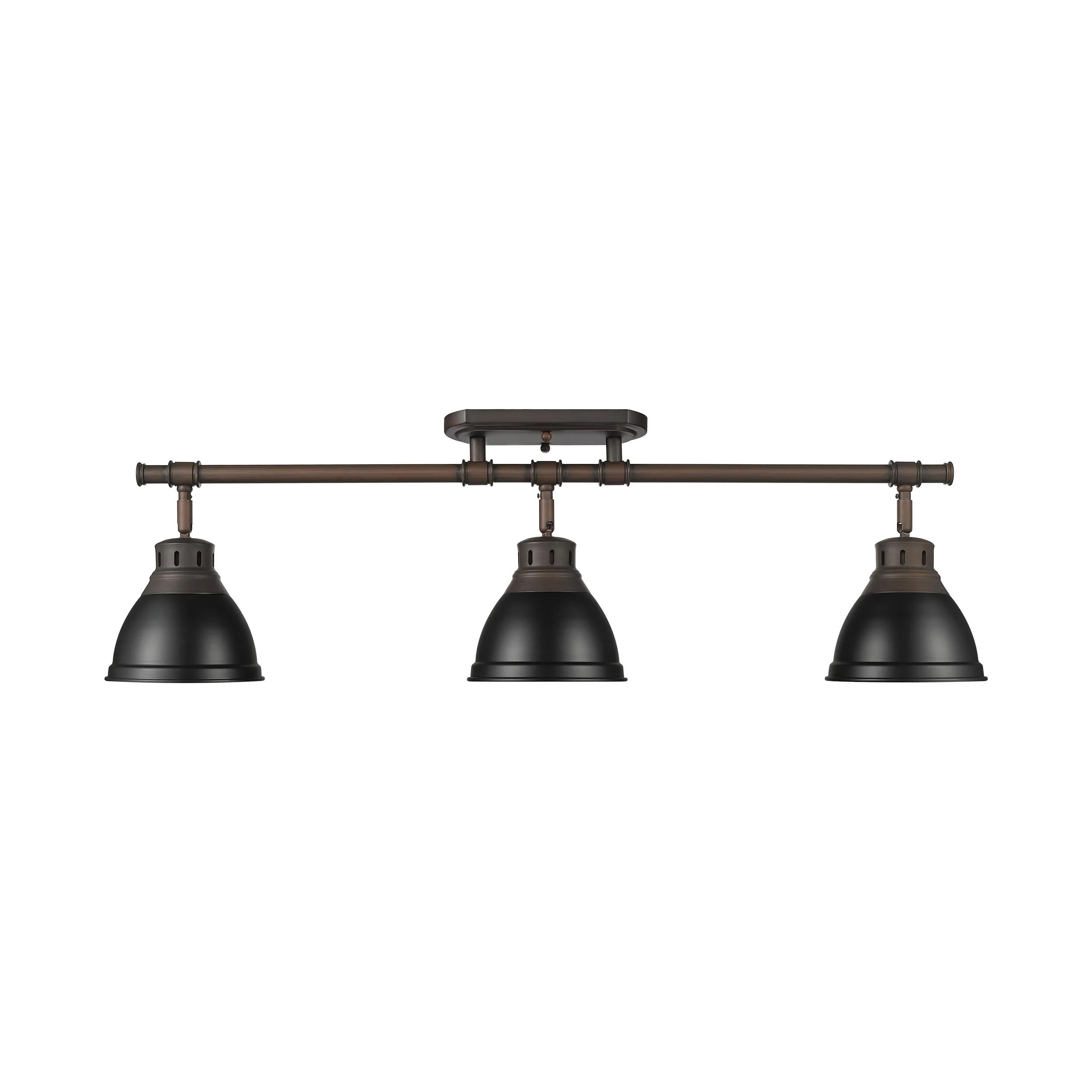 Duncan 3-light Semi-Flush Mount in Rubbed Bronze and Matte Black shade - Image 2