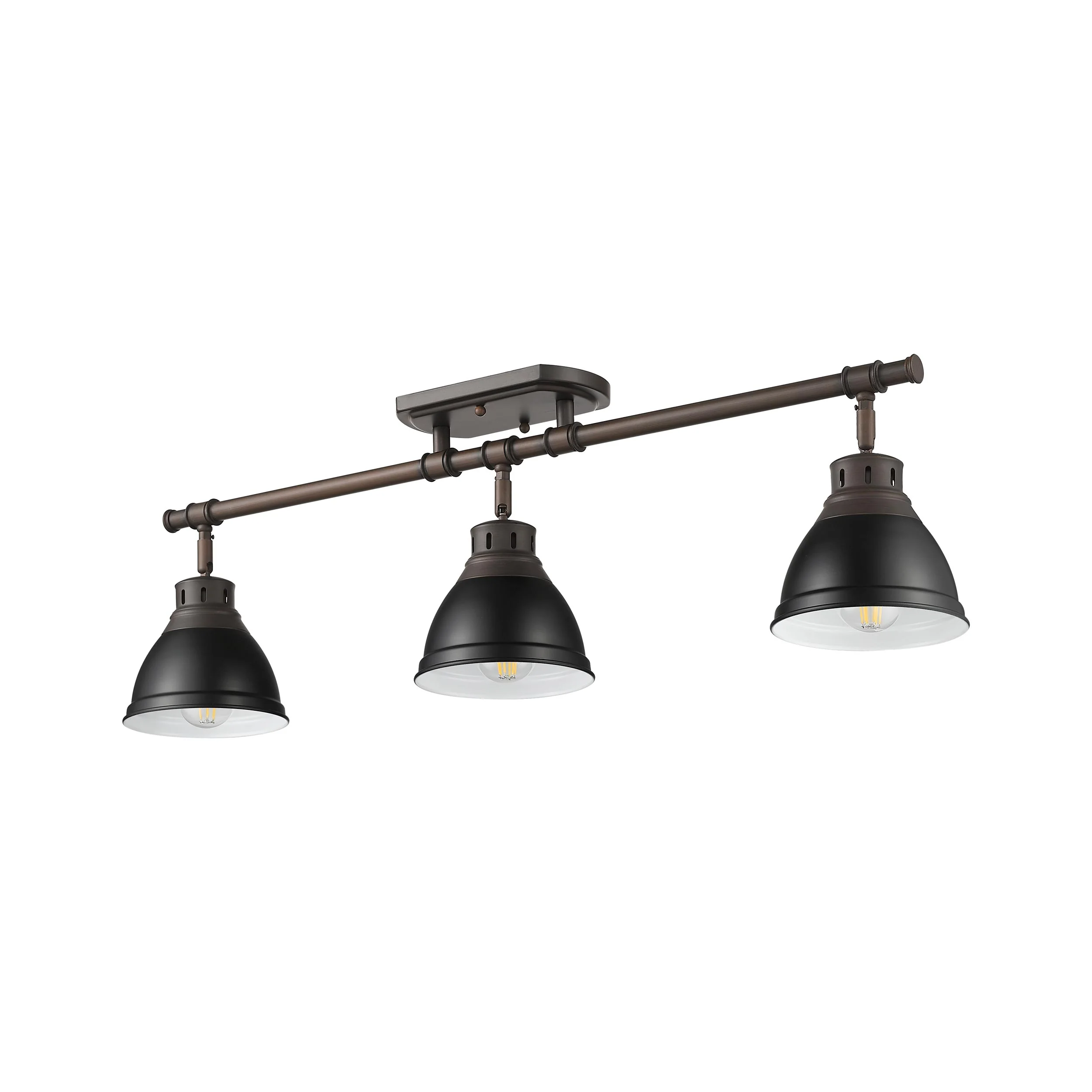 Duncan 3-light Semi-Flush Mount in Rubbed Bronze and Matte Black shade - Image 4