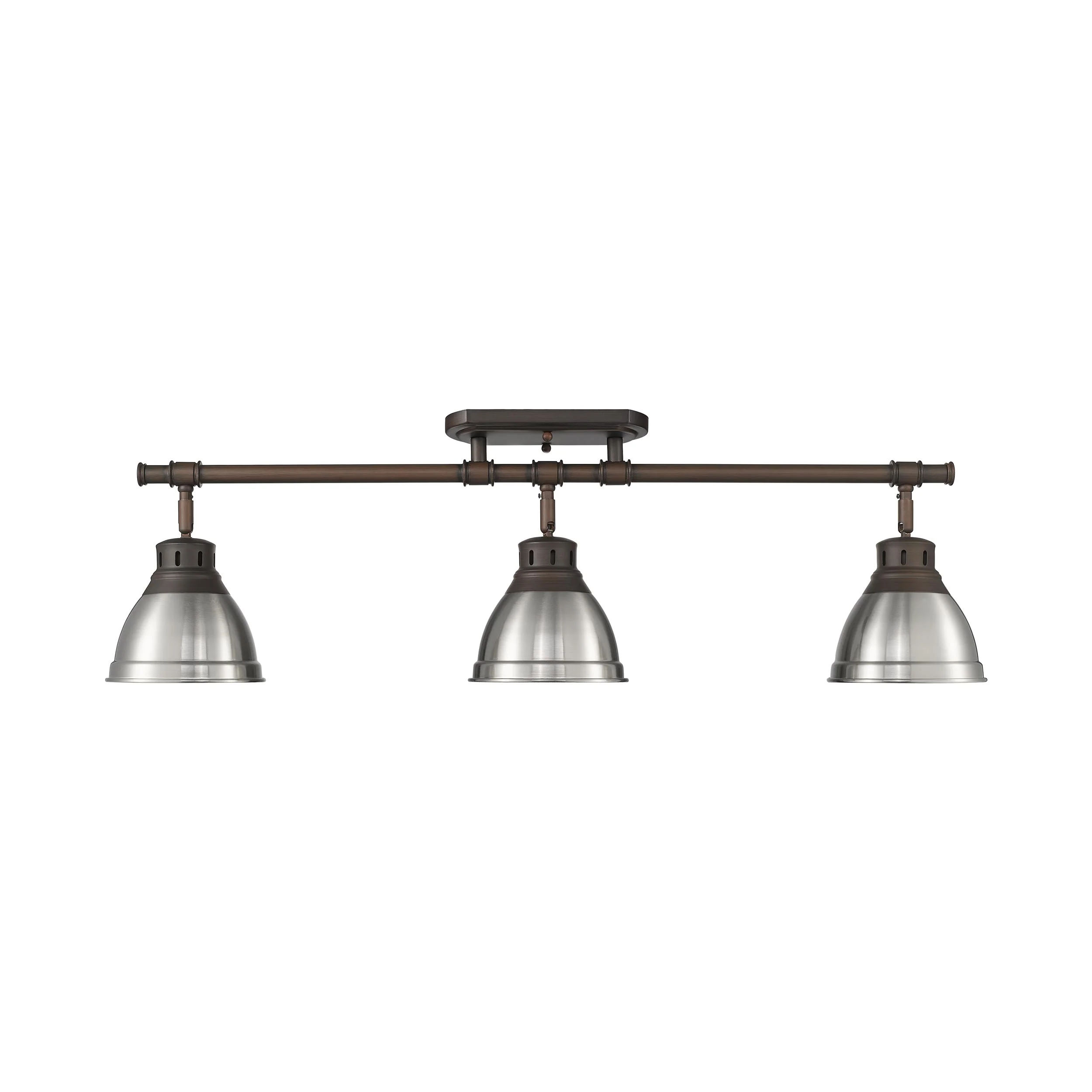 Duncan 3-light Semi-Flush Mount in Rubbed Bronze and Pewter shade - Image 2