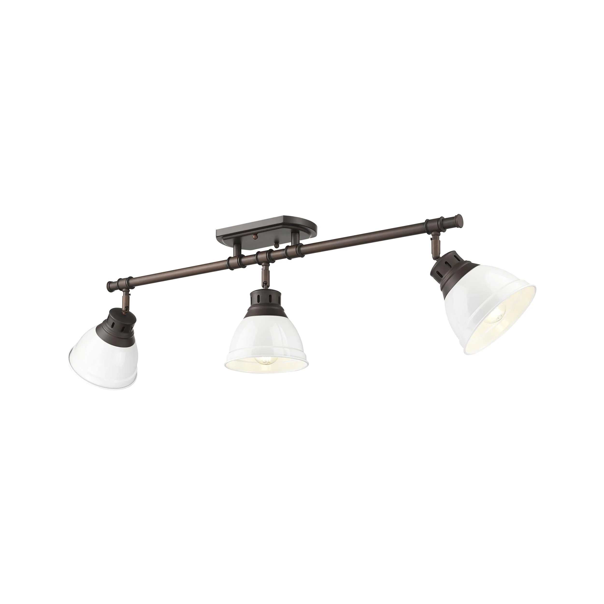 Duncan 3-light Semi-Flush Mount in Rubbed Bronze and White shade