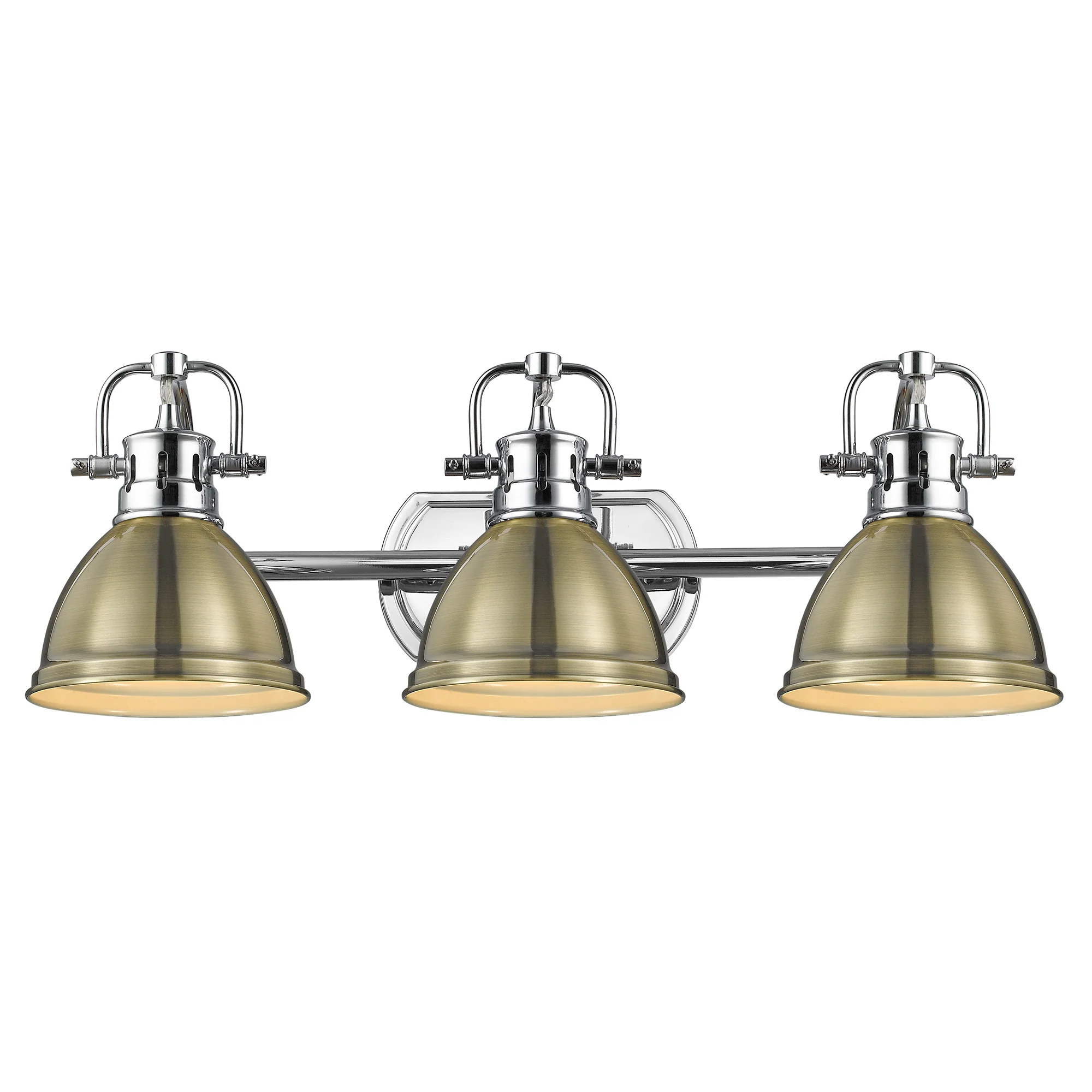 Duncan 3-light Vanity in Chrome and Aged Brass shade - Image 2