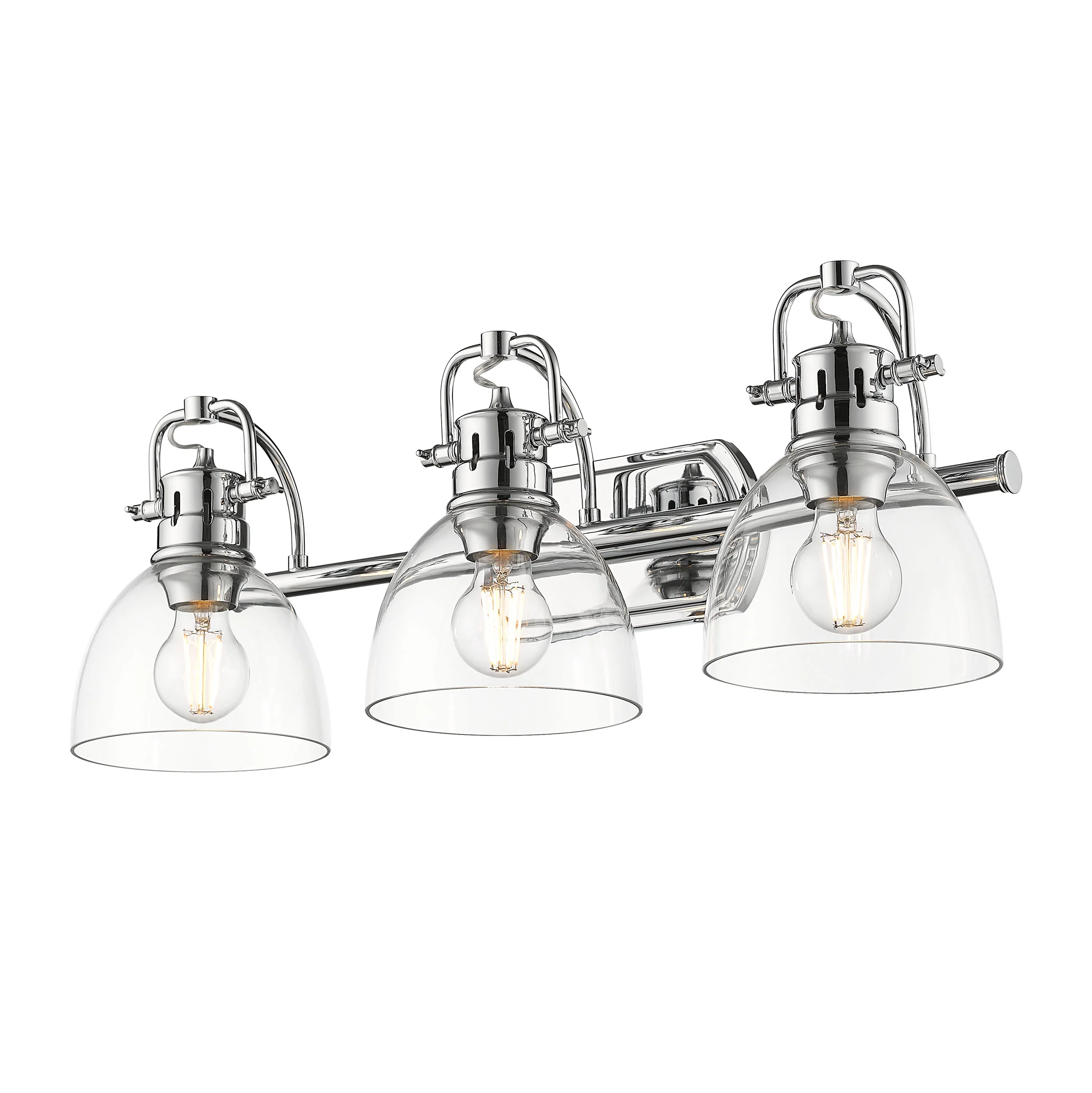 Duncan 3-light Vanity in Chrome and Clear Glass