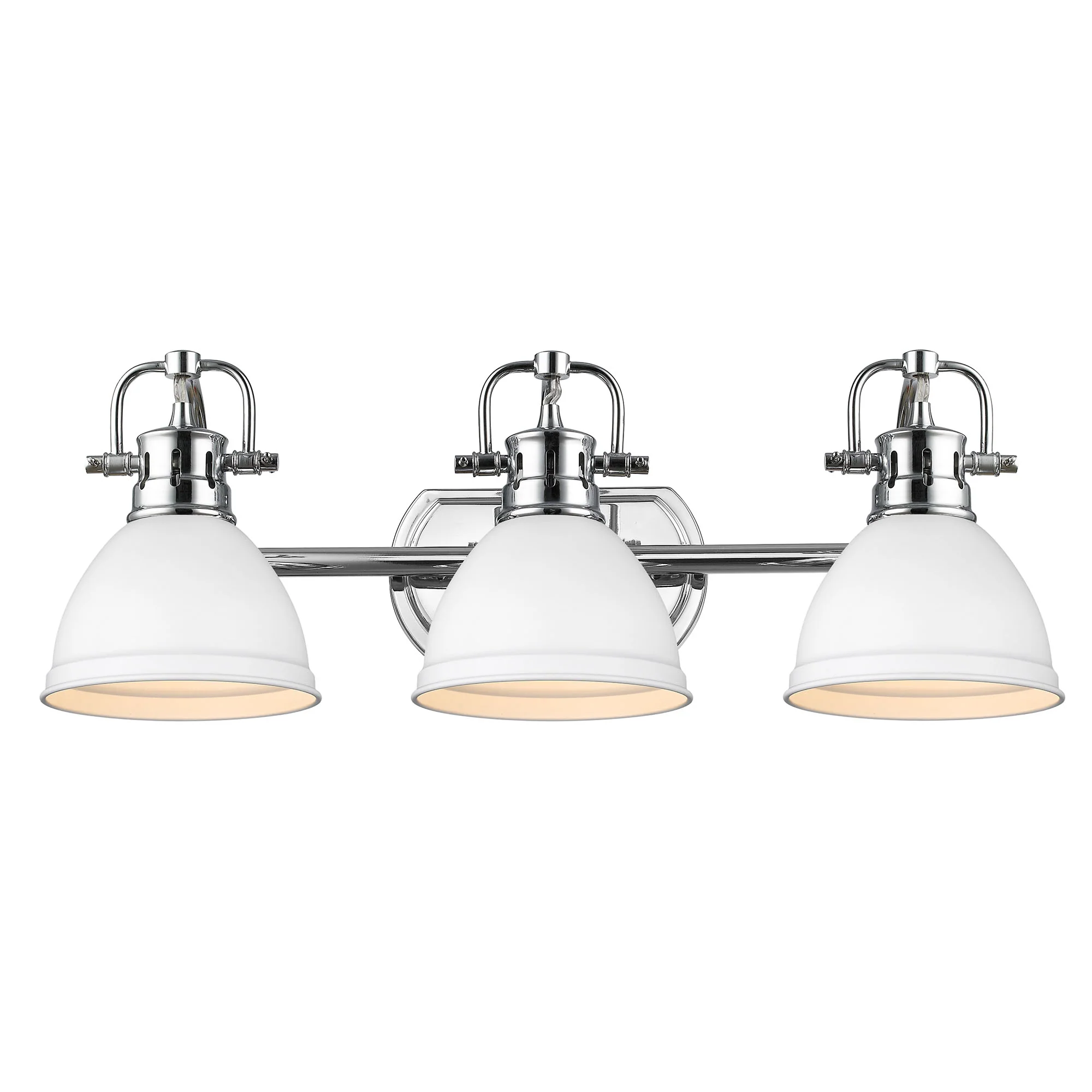 Duncan 3-light Vanity in Chrome and Matte White shade - Image 2