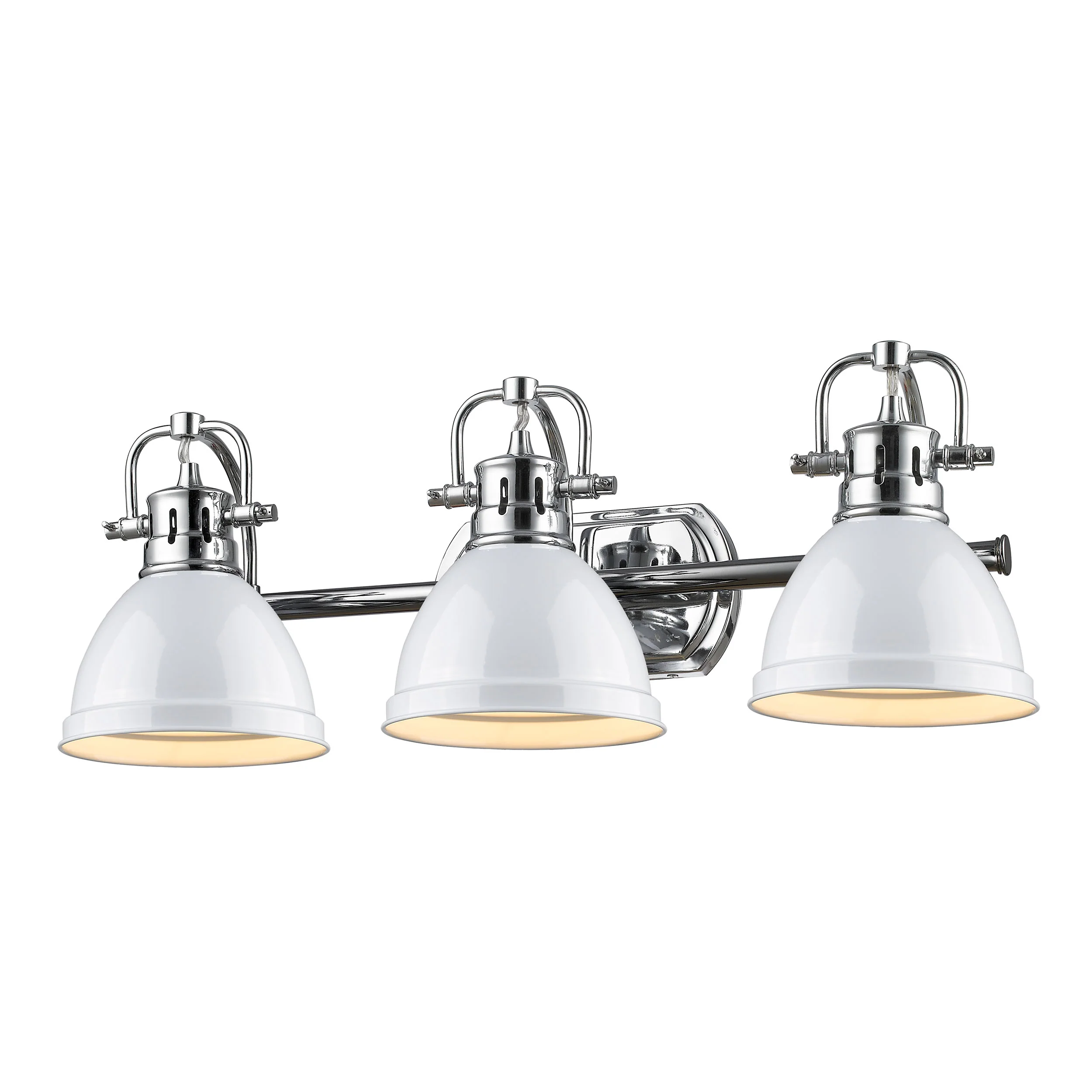 Duncan 3-light Vanity in Chrome and White shade