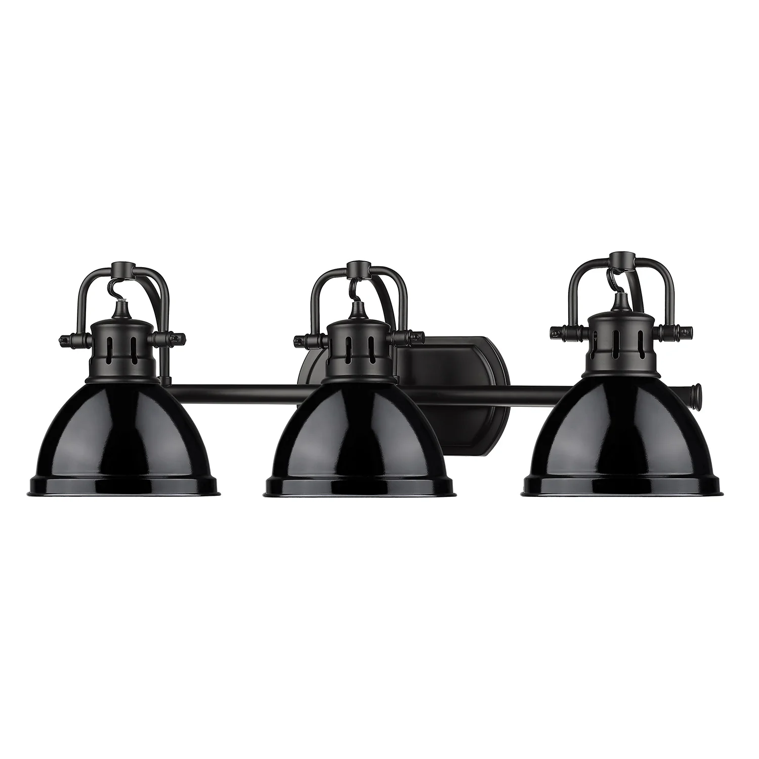 Duncan 3-light Vanity in Matte Black and Black shade - Image 2