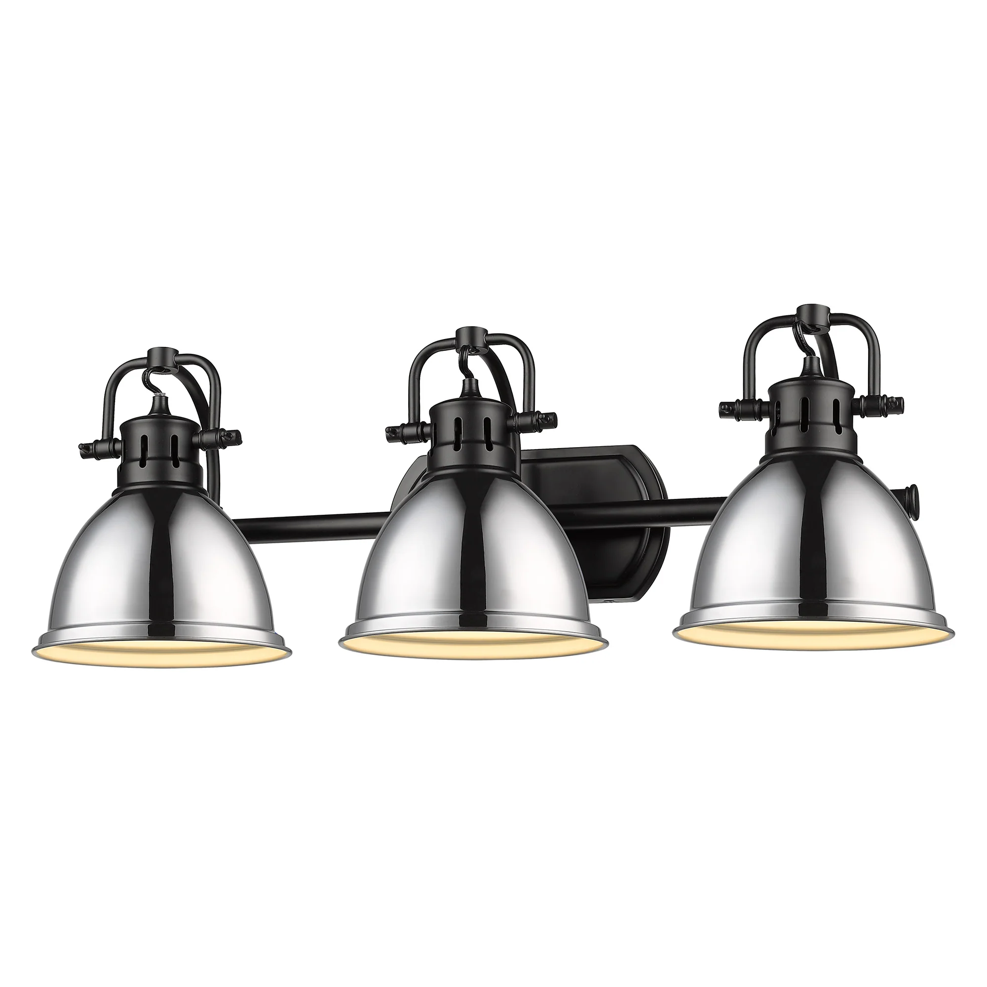 Duncan 3-light Vanity in Matte Black and Chrome shade