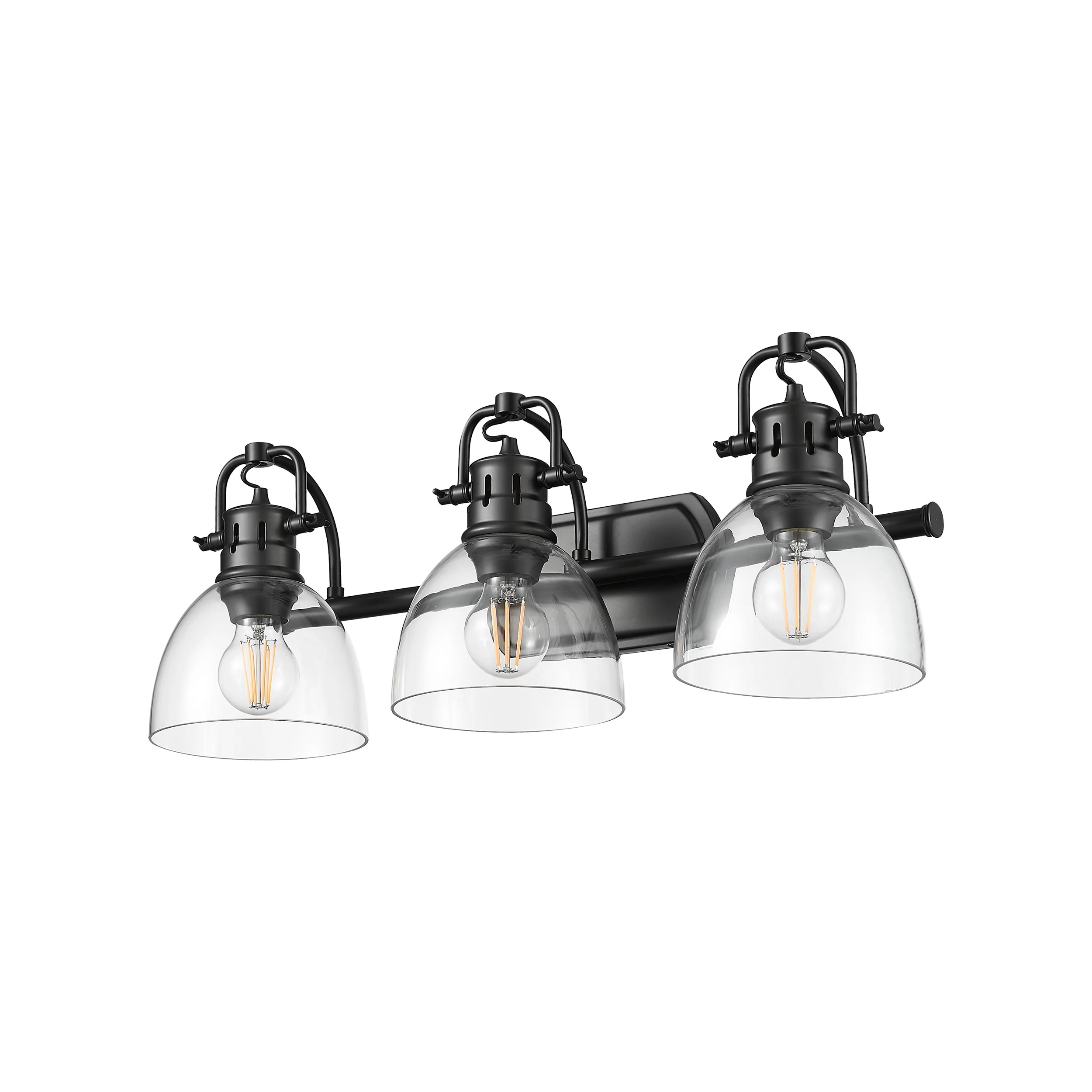 Duncan 3-light Vanity in Matte Black and Clear Glass - Image 3