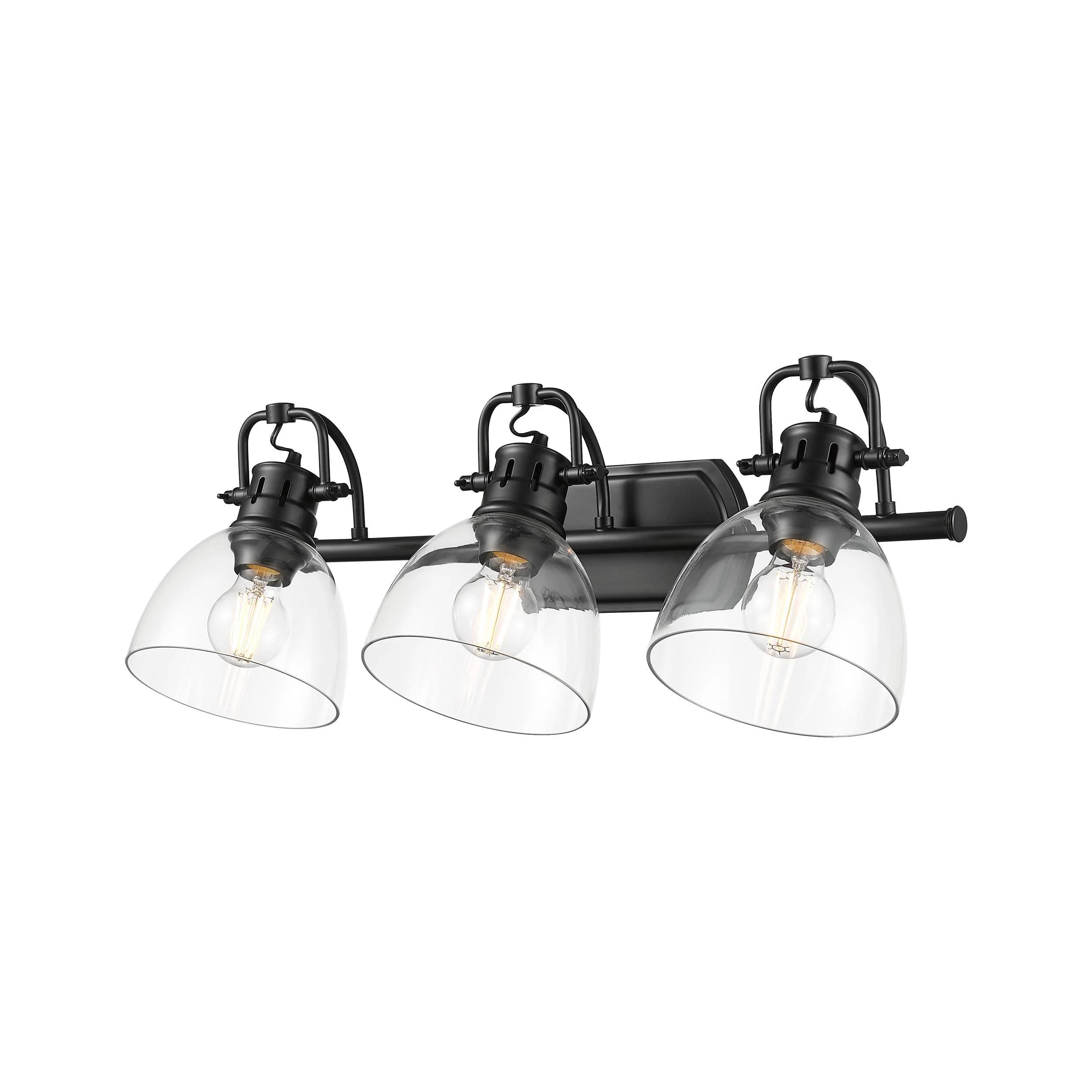 Duncan 3-light Vanity in Matte Black and Clear Glass - Image 4