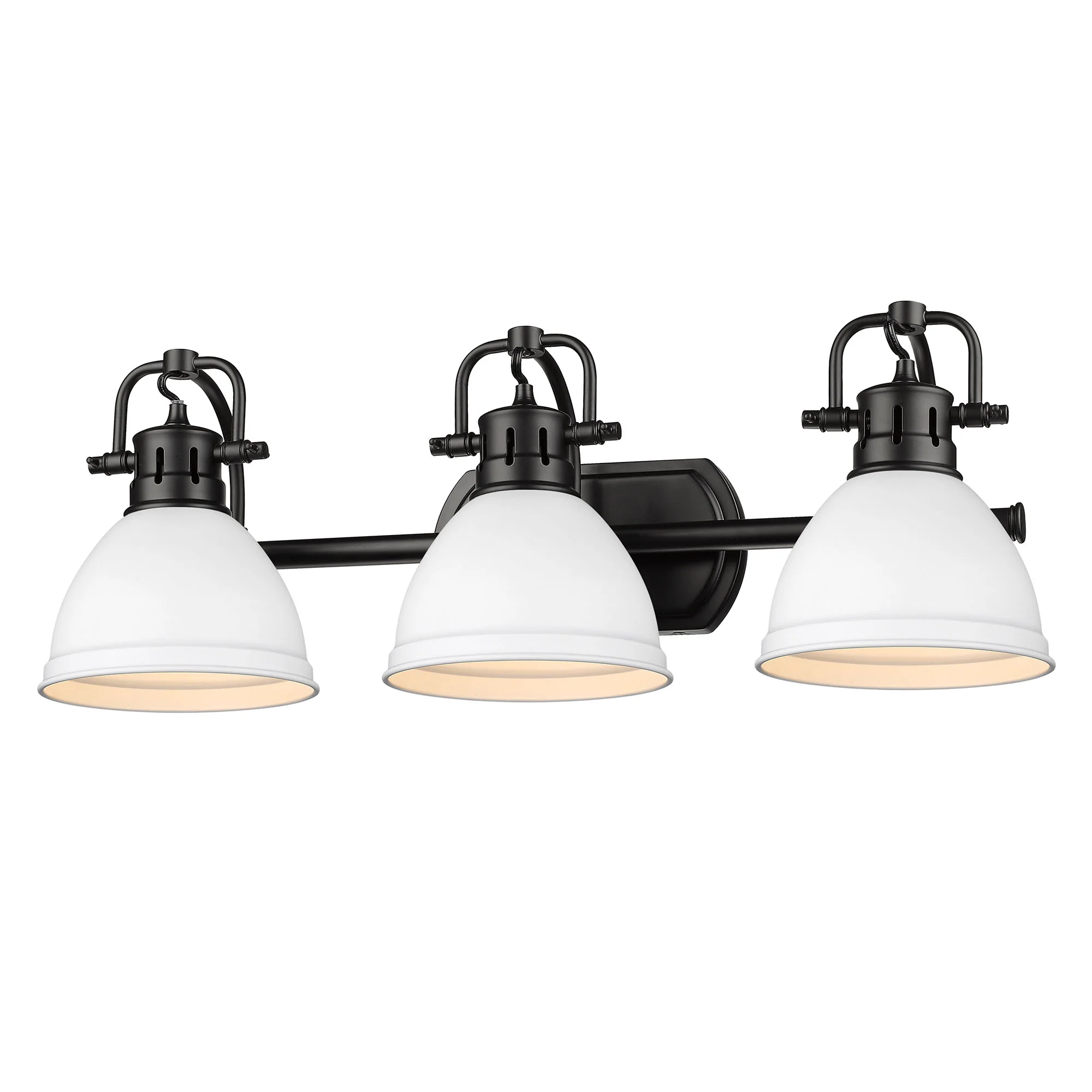 Duncan 3-light Vanity in Matte Black and Matte White shade
