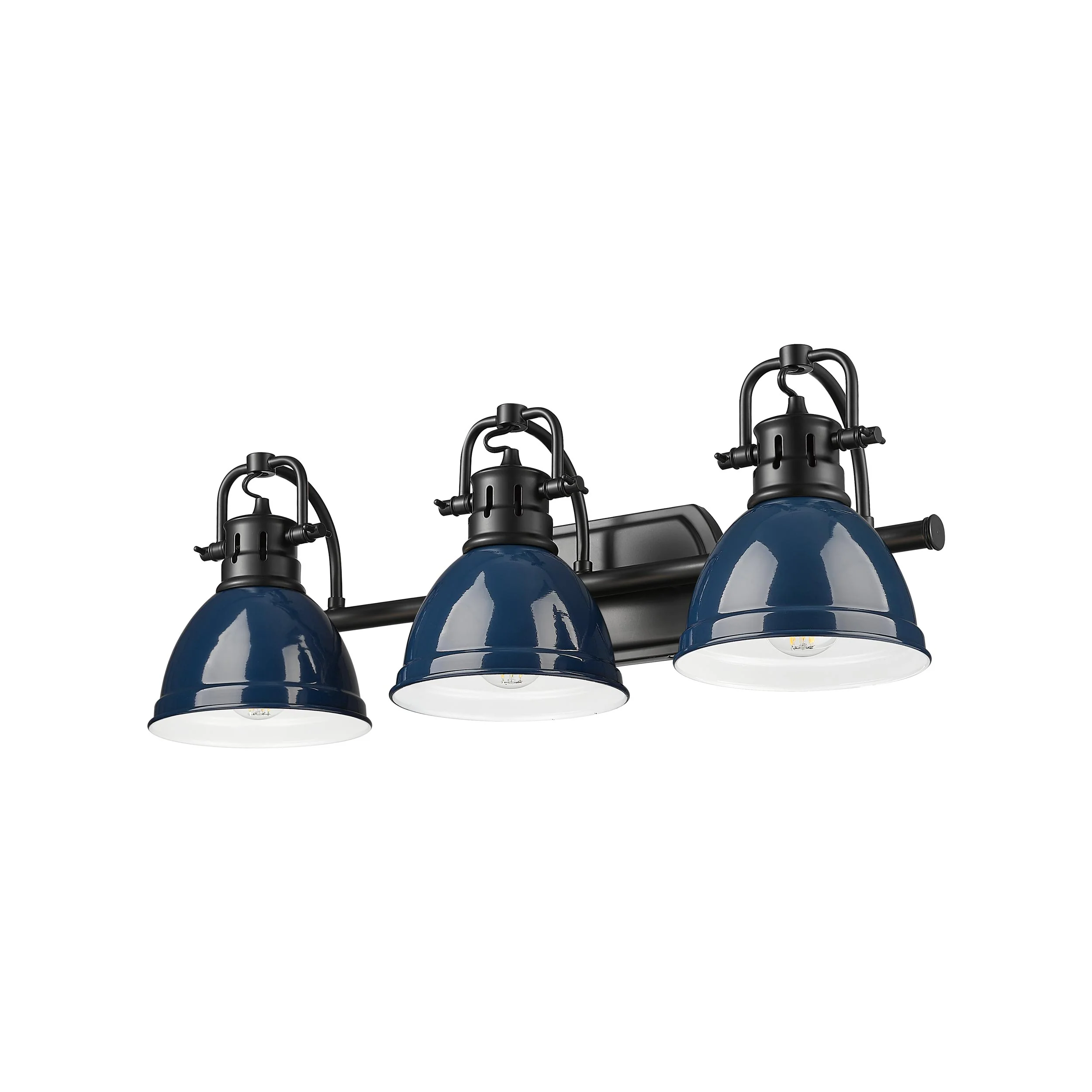 Duncan 3-light Vanity in Matte Black and Navy Blue shade - Image 3