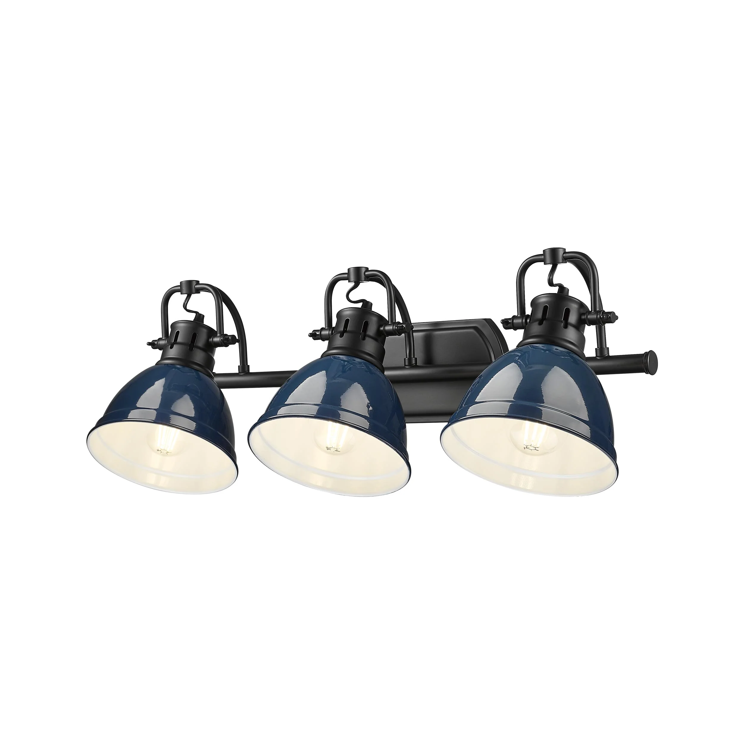 Duncan 3-light Vanity in Matte Black and Navy Blue shade - Image 4
