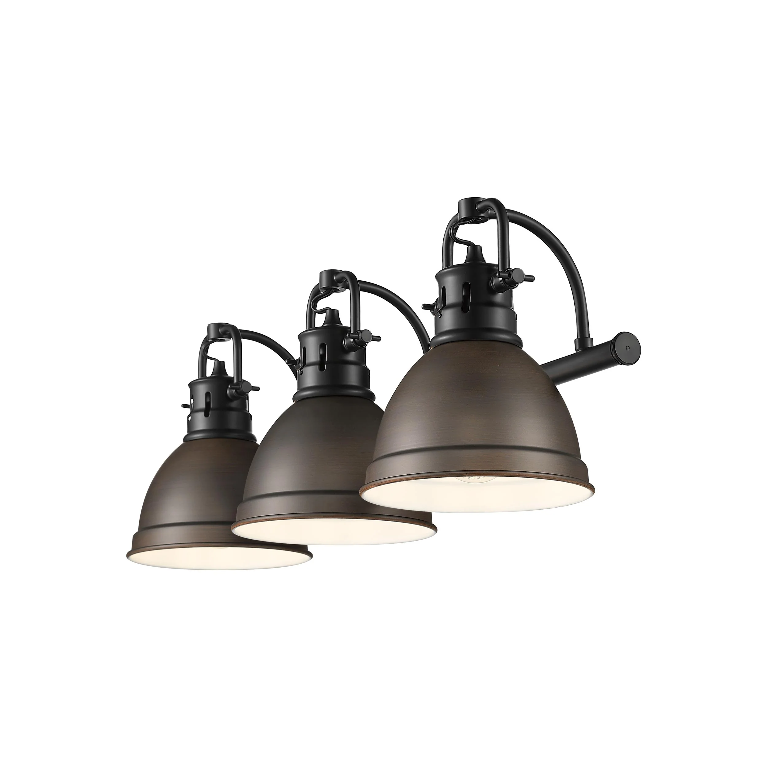Duncan 3-light Vanity in Matte Black and Rubbed Bronze shade - Image 2