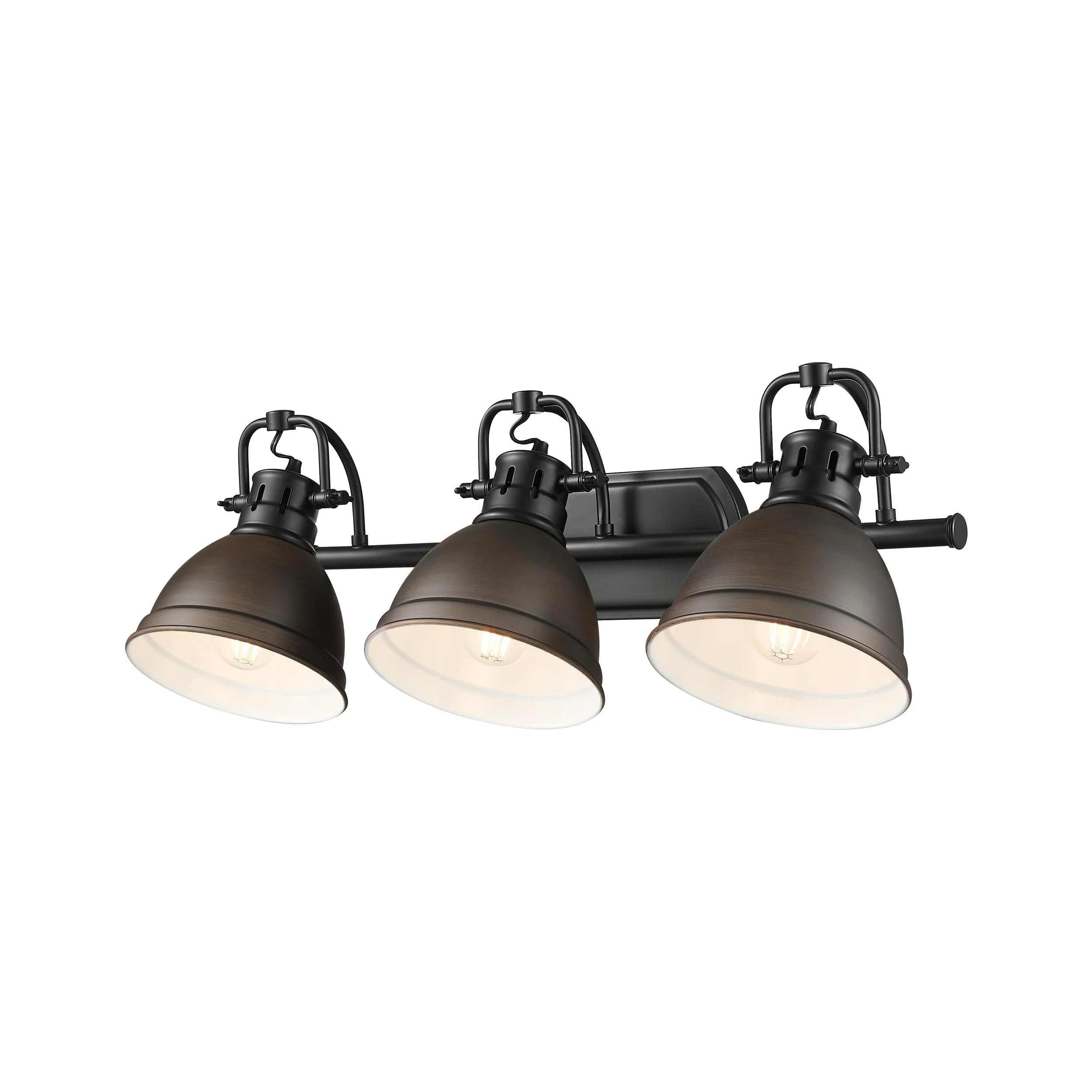 Duncan 3-light Vanity in Matte Black and Rubbed Bronze shade - Image 3