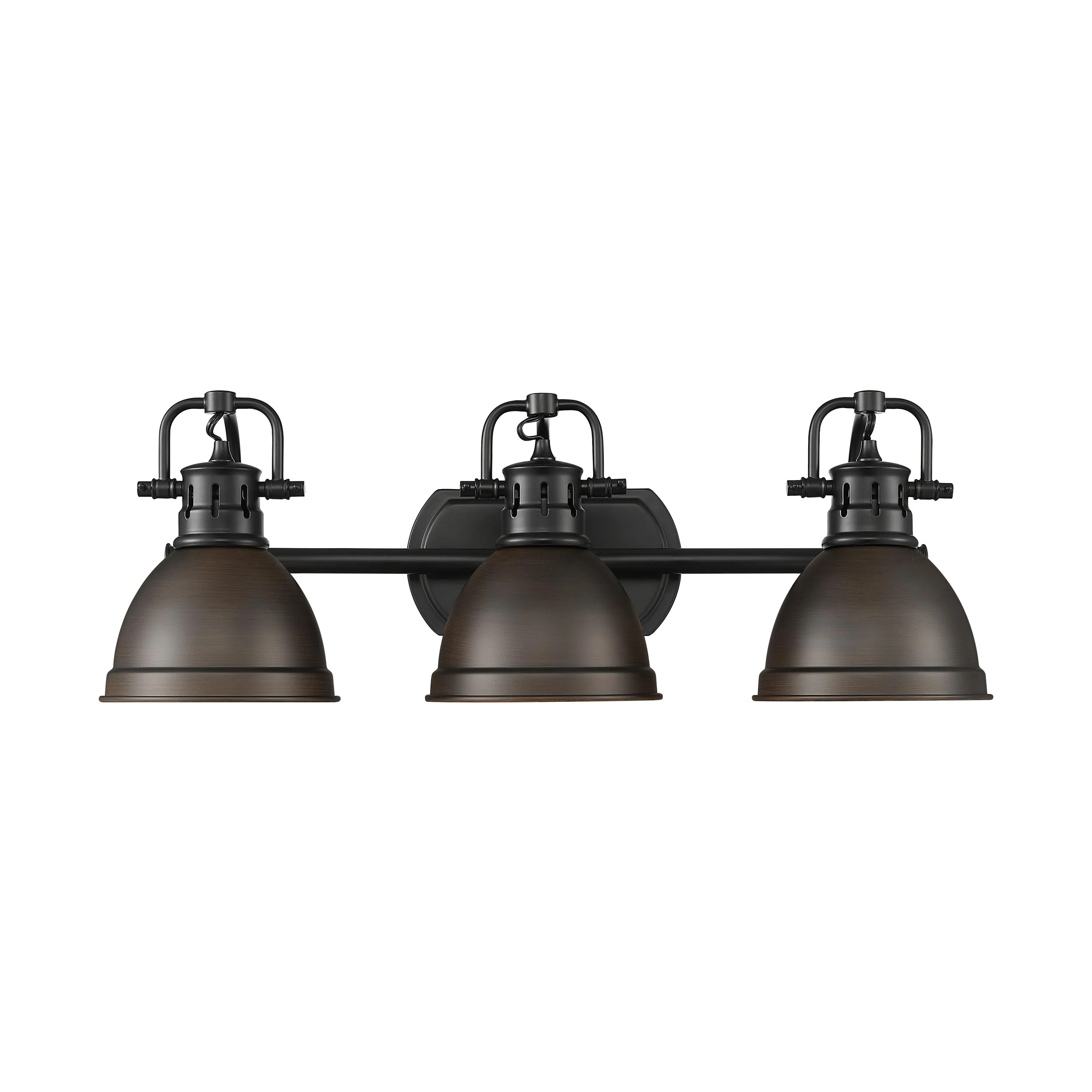 Duncan 3-light Vanity in Matte Black and Rubbed Bronze shade - Image 4