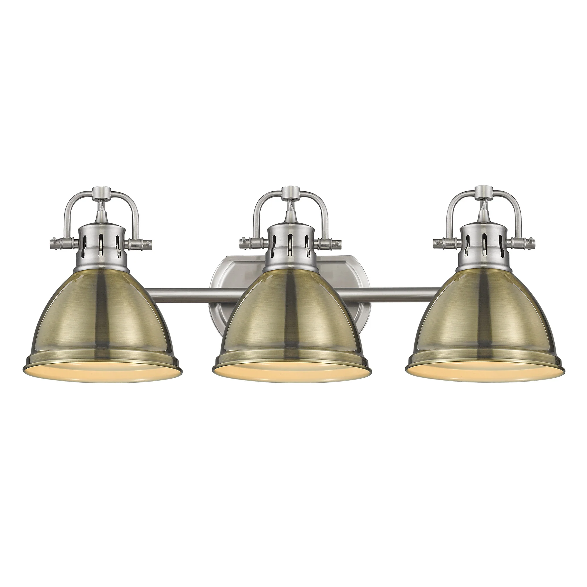 Duncan 3-light Vanity in Pewter and Aged Brass shade - Image 2