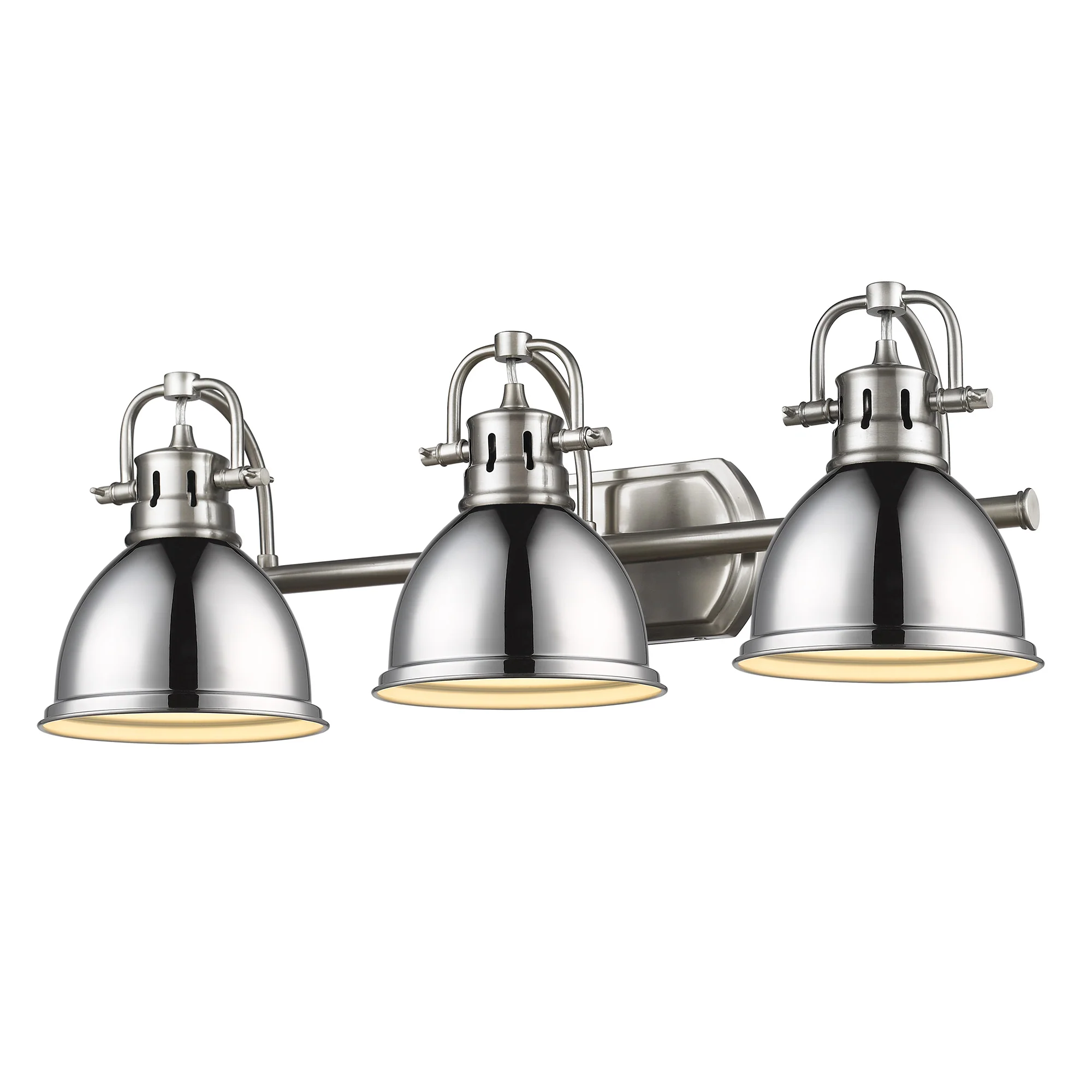 Duncan 3-light Vanity in Pewter and Chrome shade