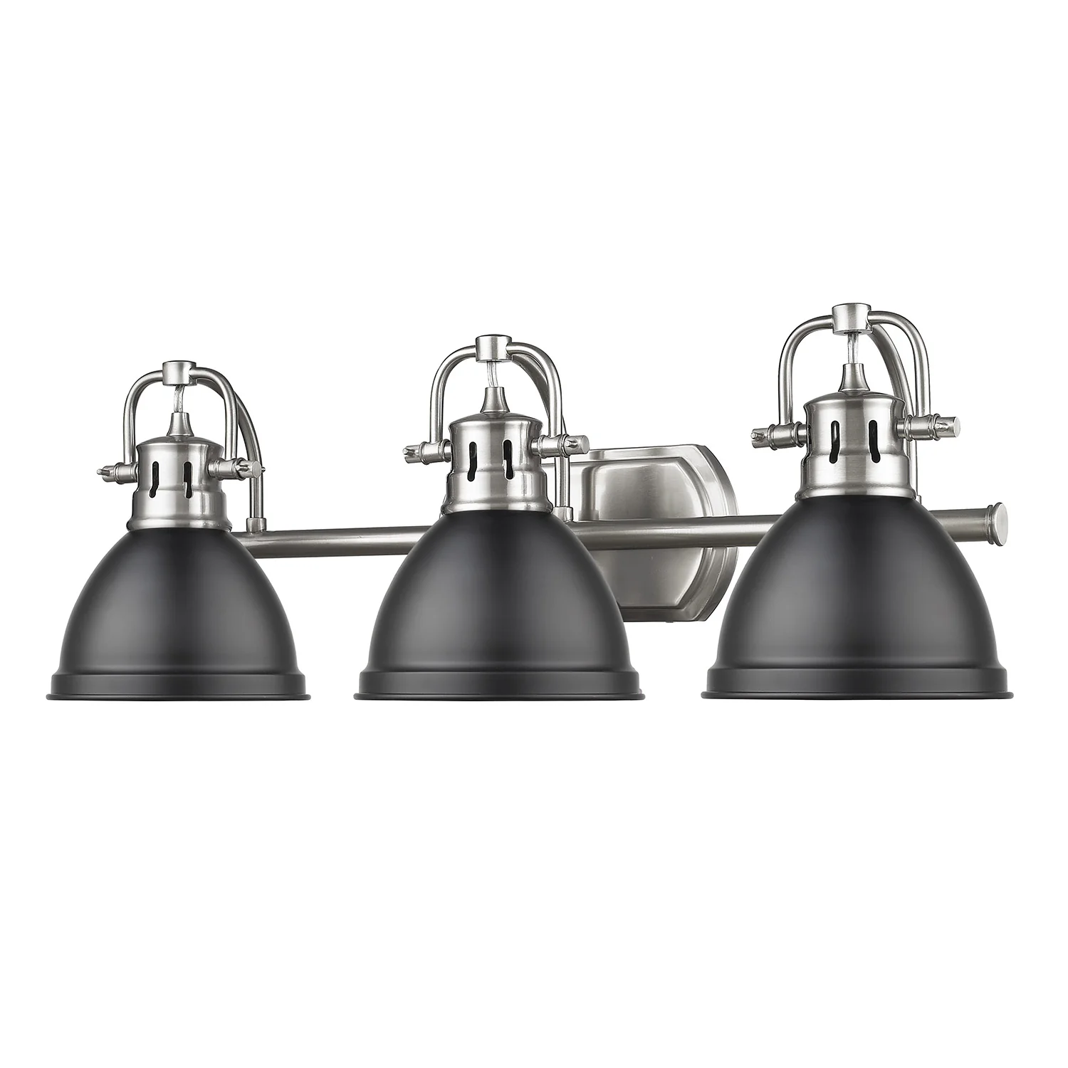 Duncan 3-light Vanity in Pewter and Matte Black shade - Image 3