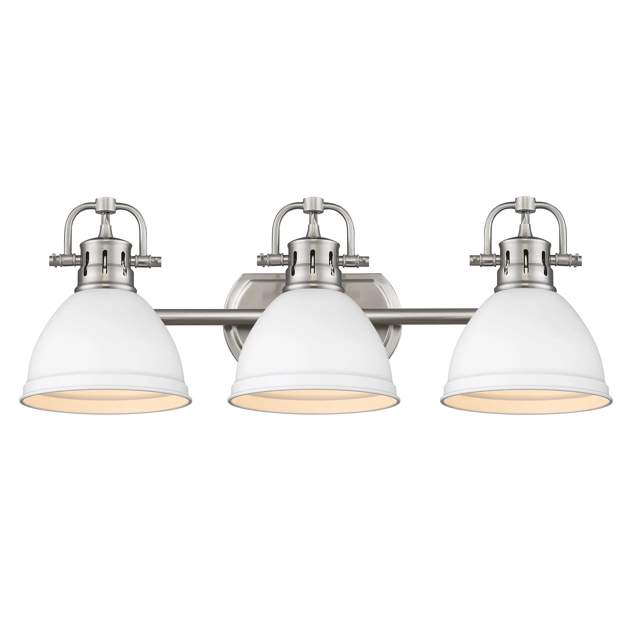 Duncan 3-light Vanity in Pewter and Matte White shade - Image 2