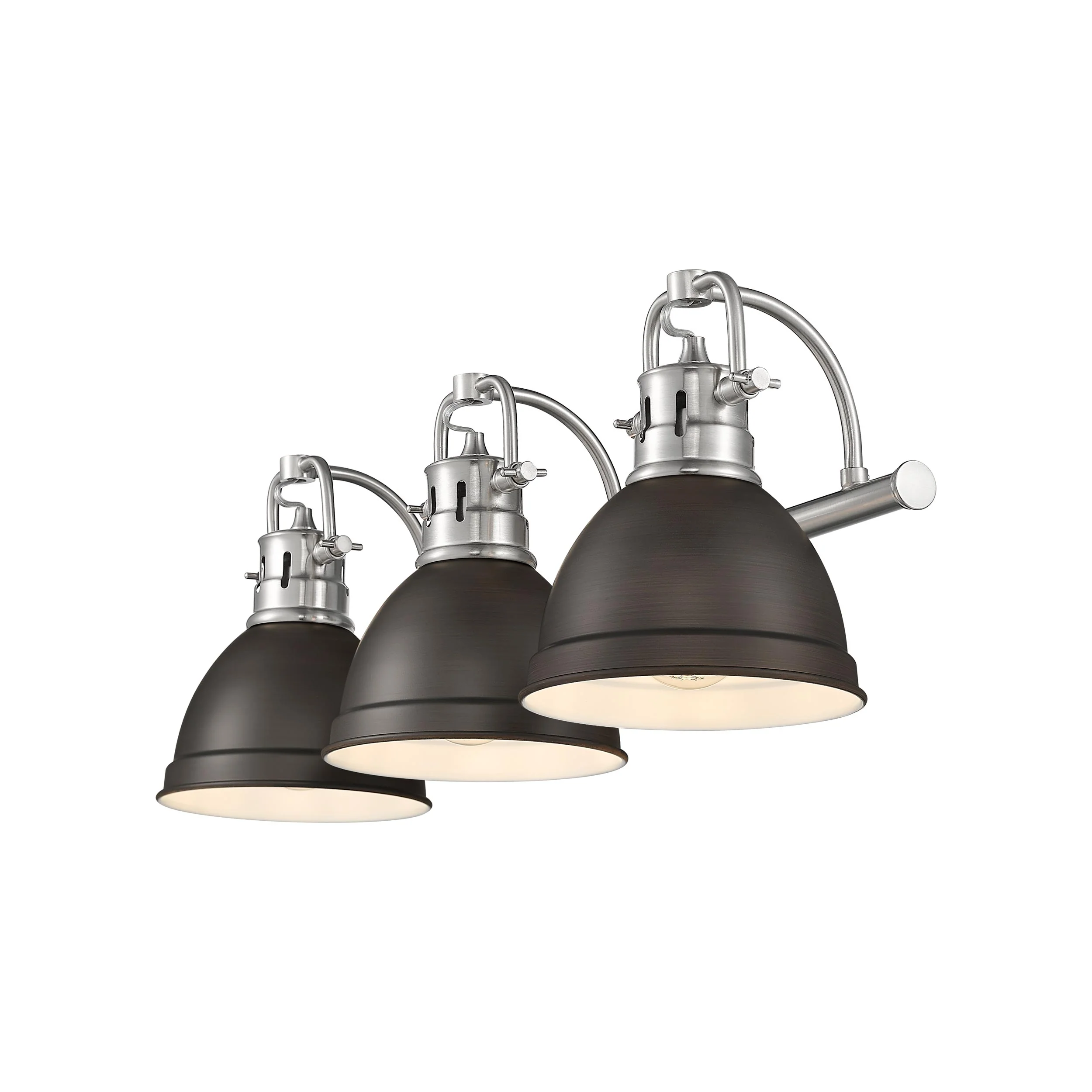 Duncan 3-light Vanity in Pewter and Rubbed Bronze shade - Image 2
