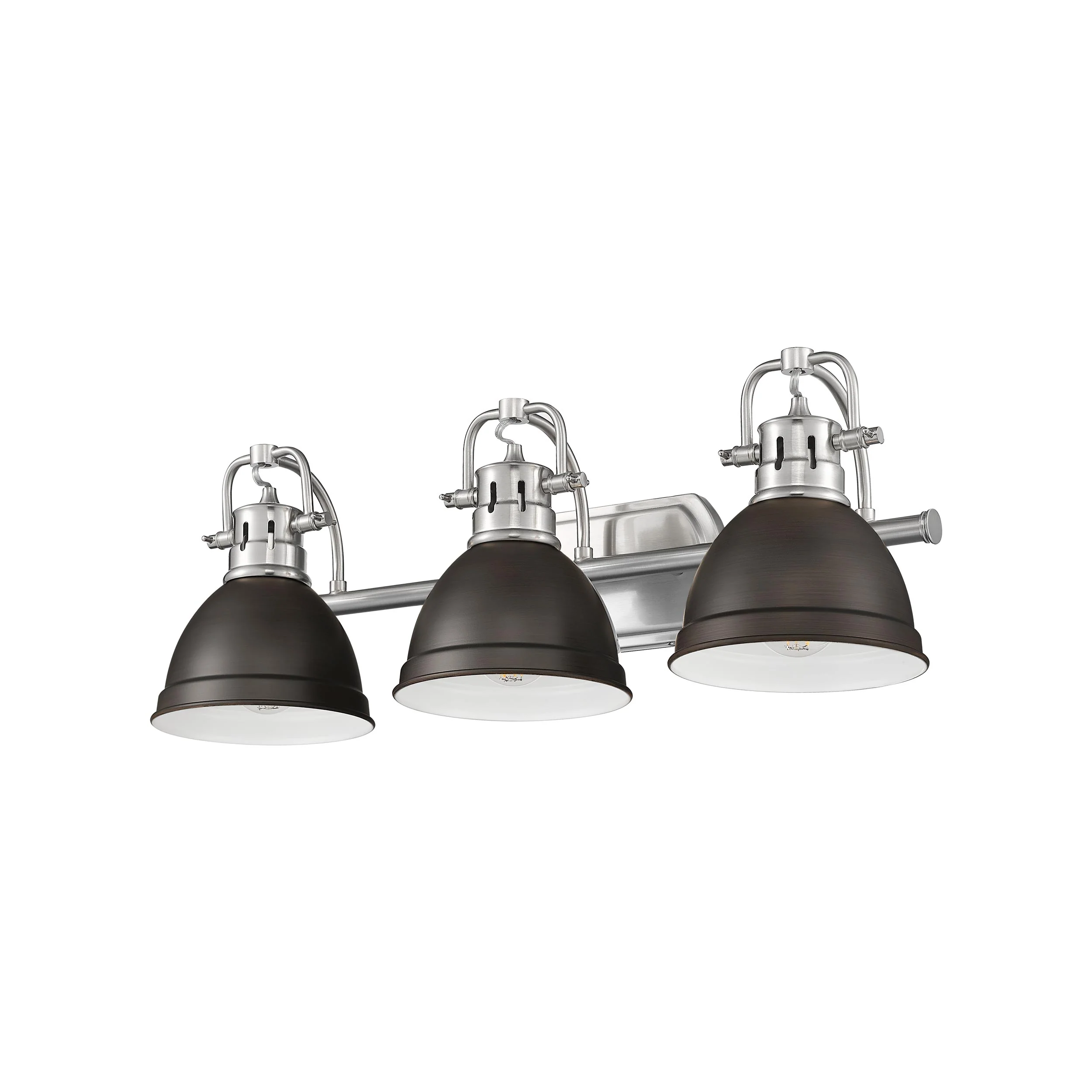 Duncan 3-light Vanity in Pewter and Rubbed Bronze shade - Image 3