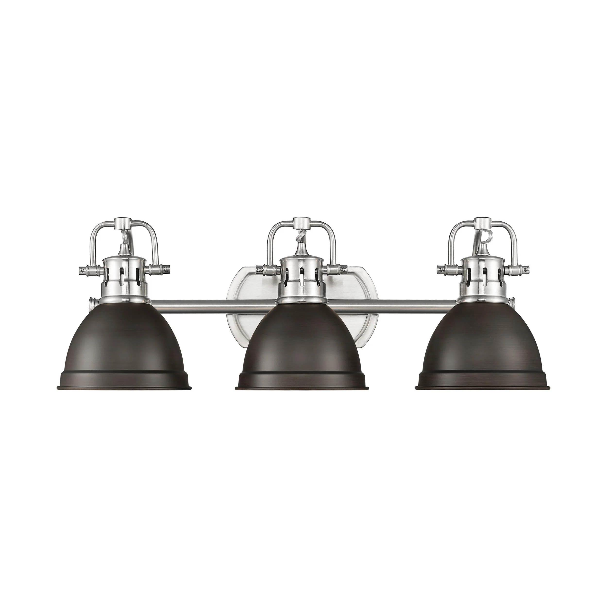 Duncan 3-light Vanity in Pewter and Rubbed Bronze shade - Image 5