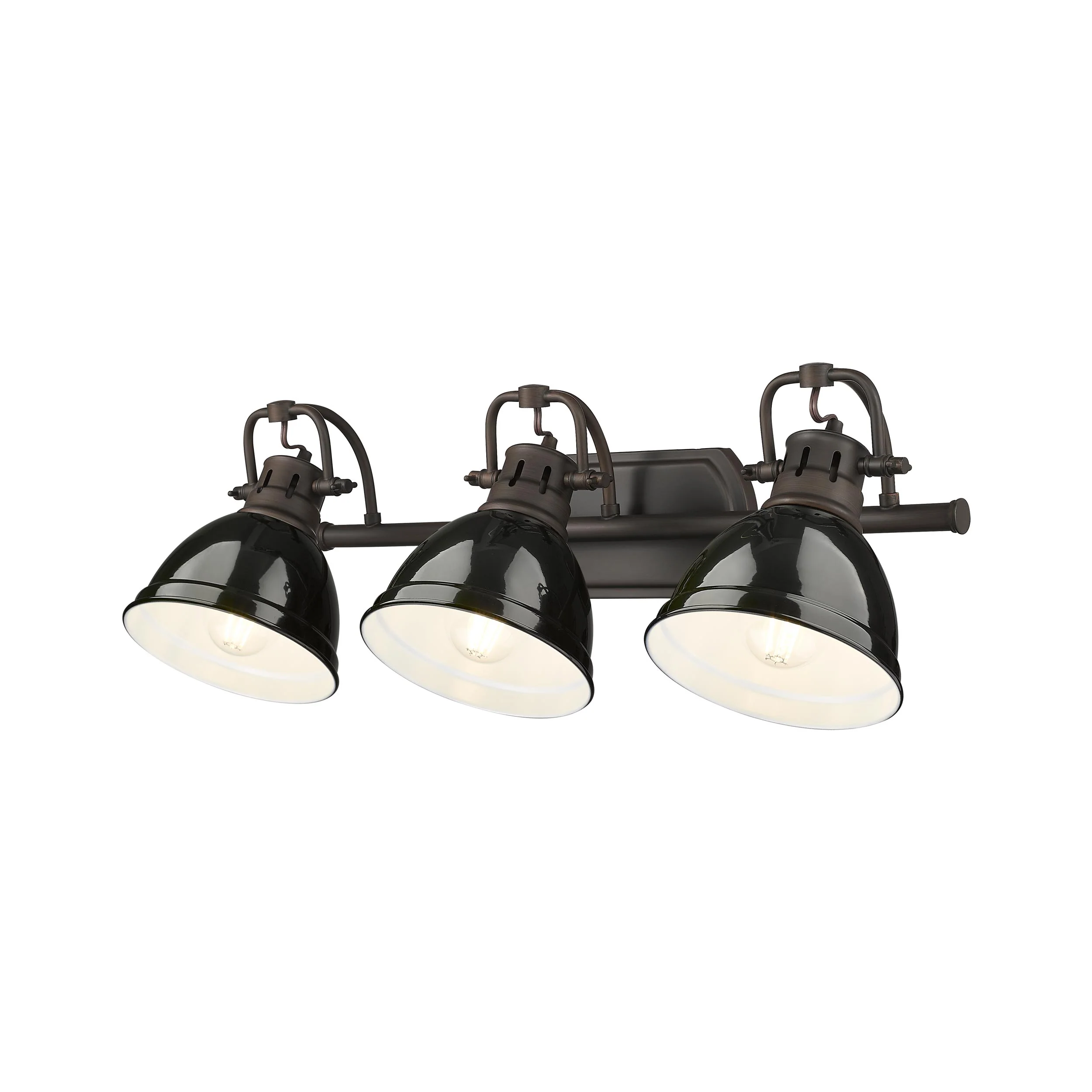Duncan 3-light Vanity in Rubbed Bronze and Black shade - Image 4