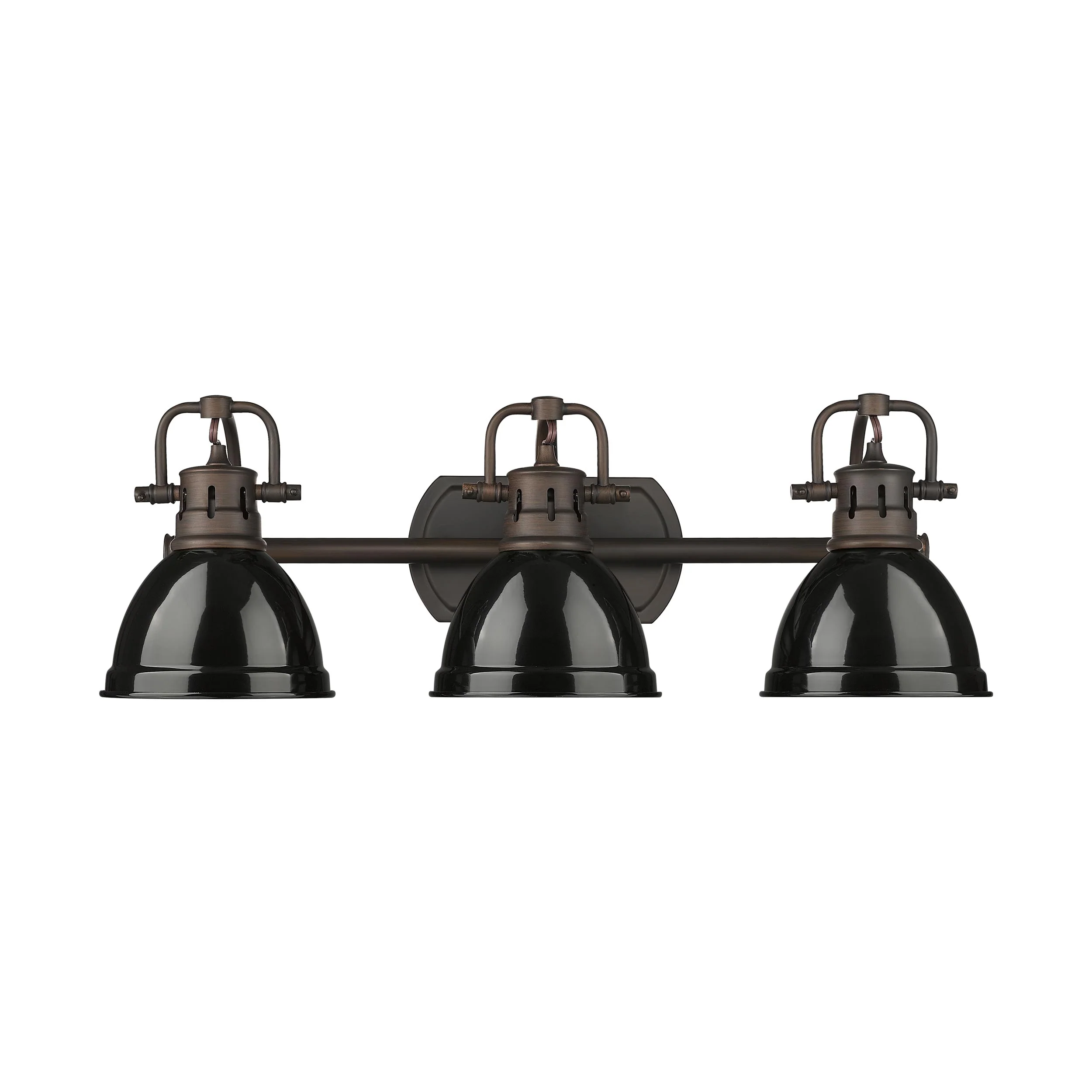Duncan 3-light Vanity in Rubbed Bronze and Black shade - Image 5