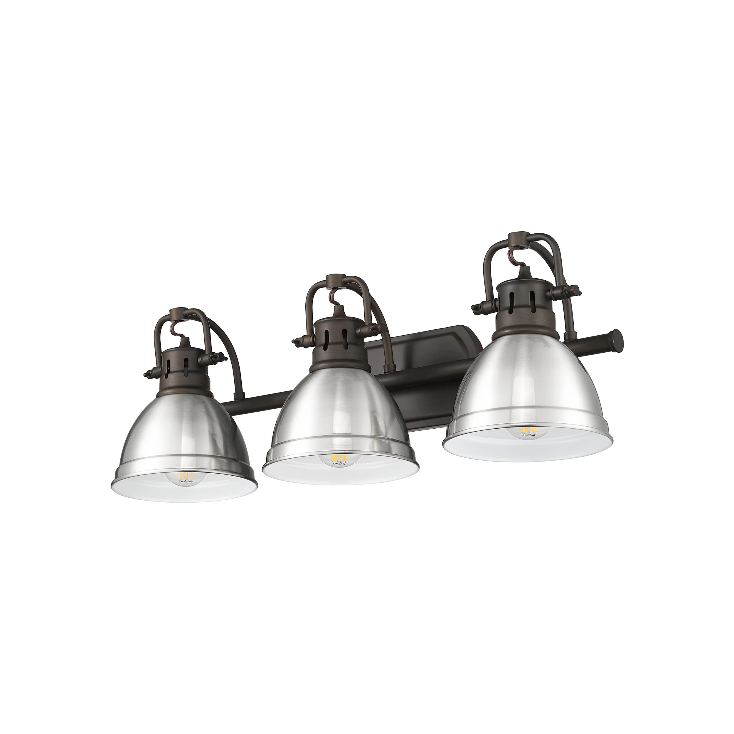 Duncan 3-light Vanity in Rubbed Bronze and Pewter shade - Image 3