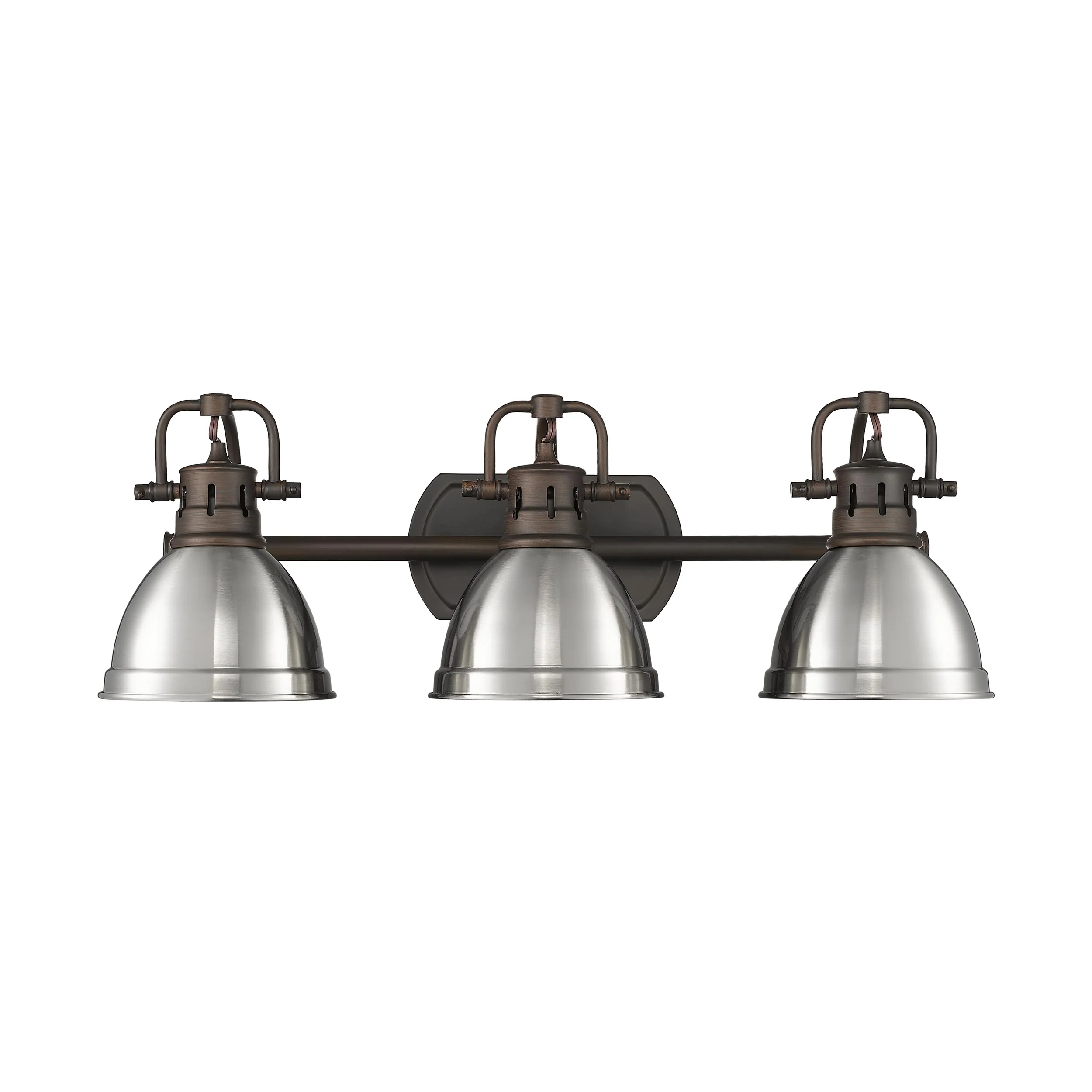 Duncan 3-light Vanity in Rubbed Bronze and Pewter shade - Image 5