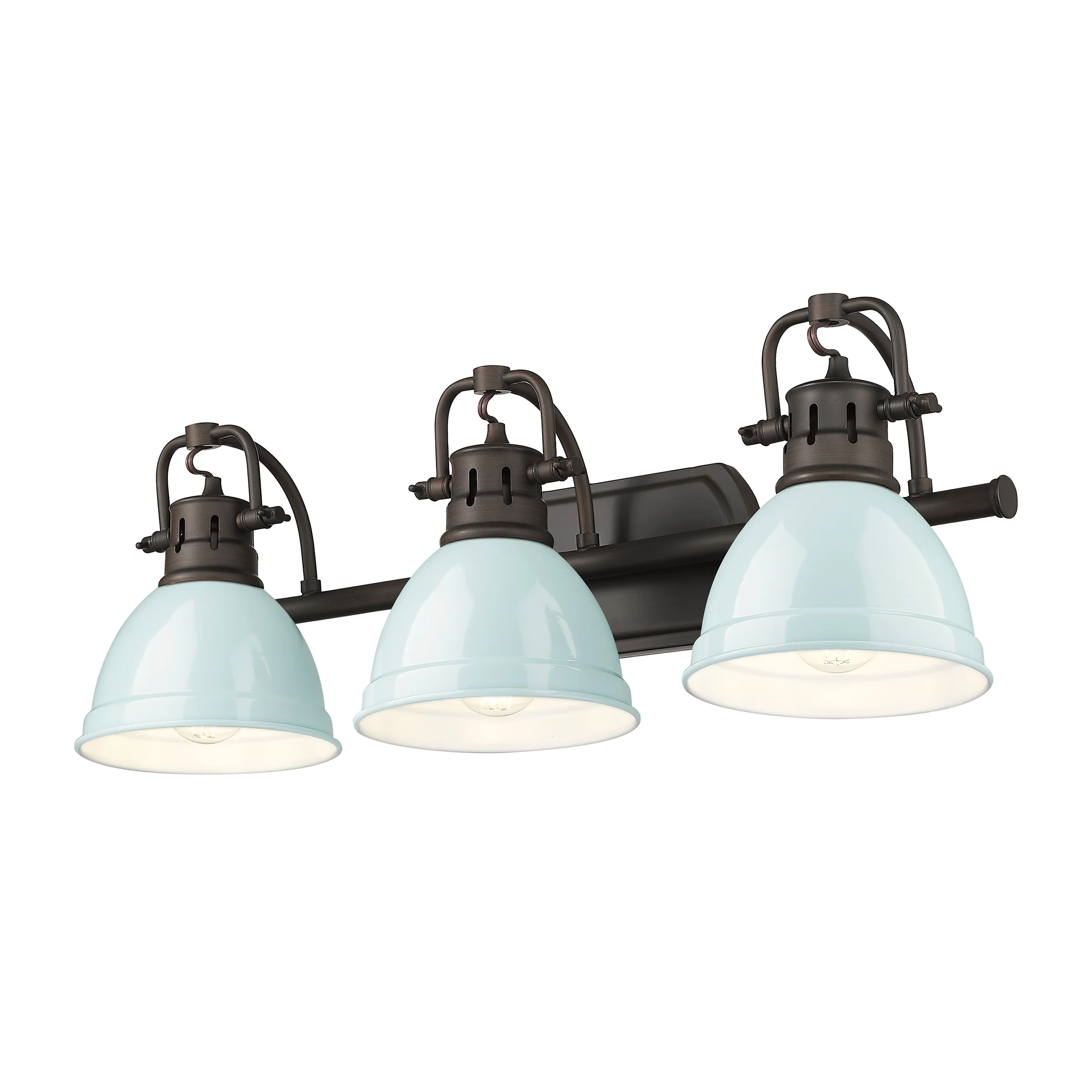 Duncan 3-light Vanity in Rubbed Bronze and Seafoam shade
