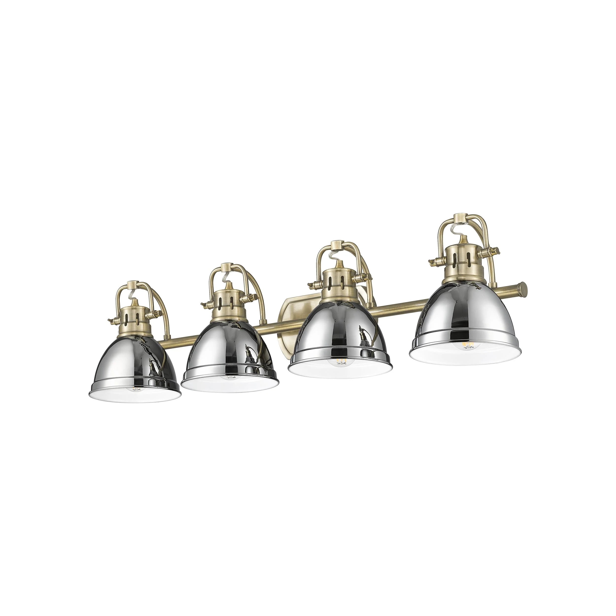 Duncan 4-light Vanity in Aged Brass and Chrome shade - Image 3
