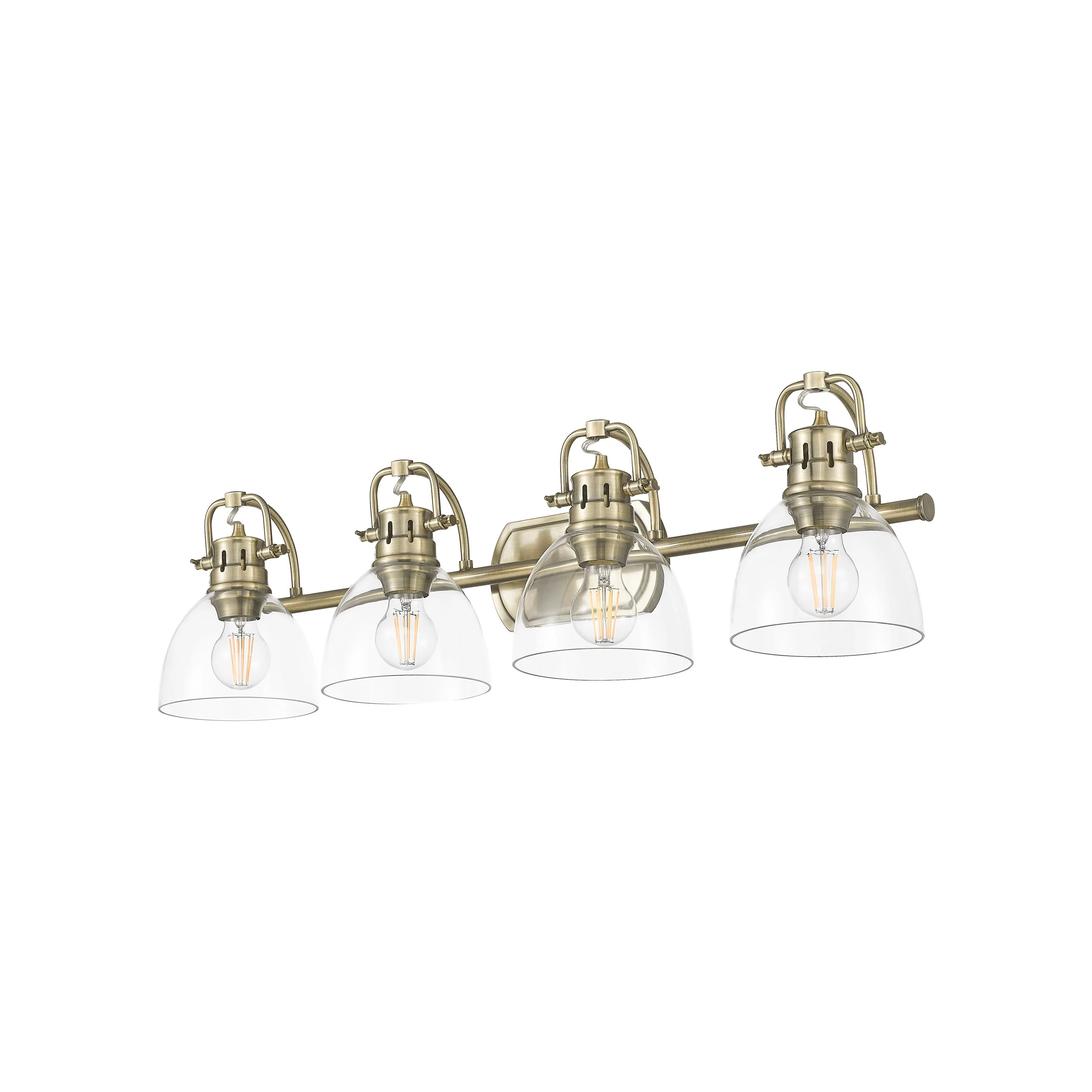 Duncan 4-light Vanity in Aged Brass and Clear Glass - Image 3