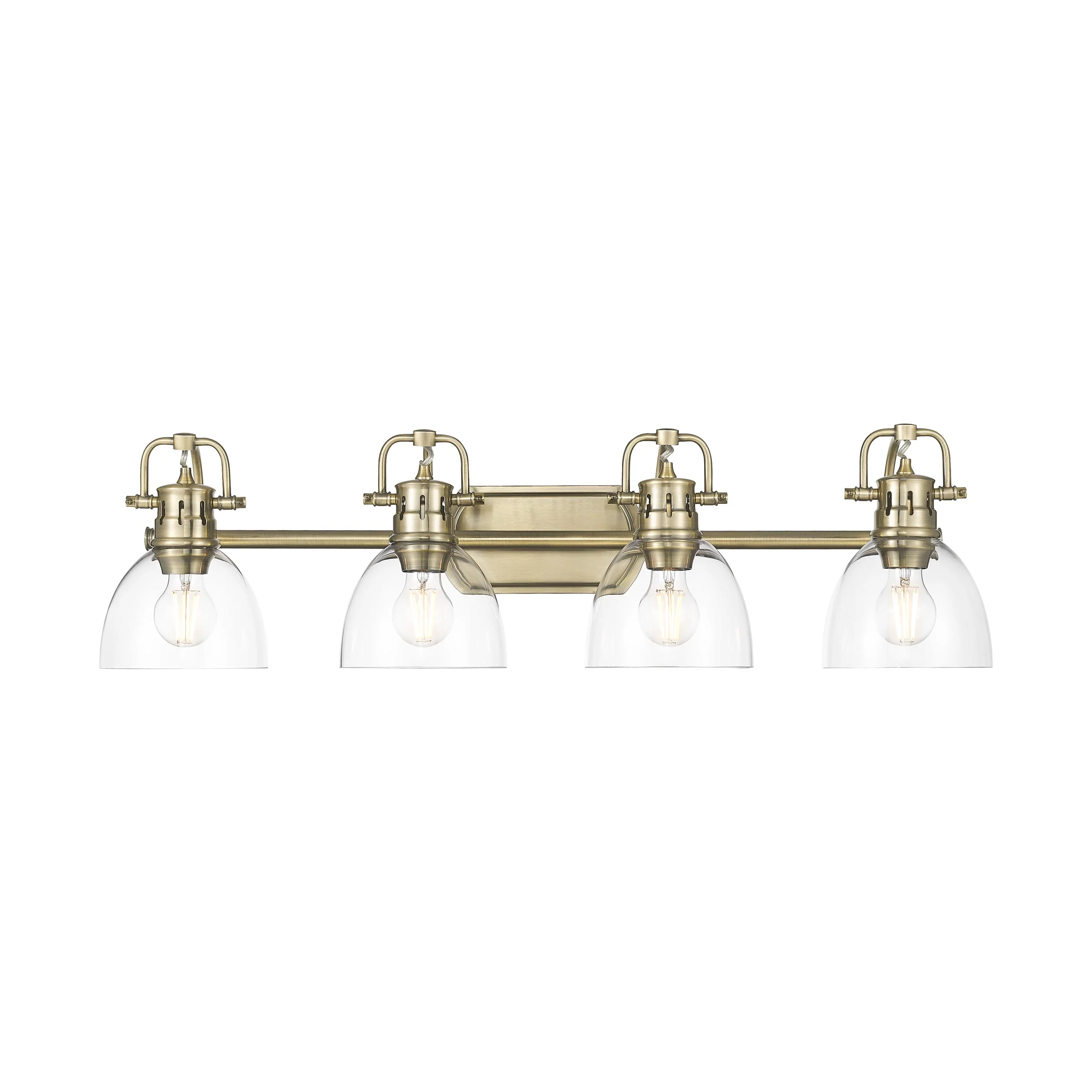 Duncan 4-light Vanity in Aged Brass and Clear Glass - Image 5