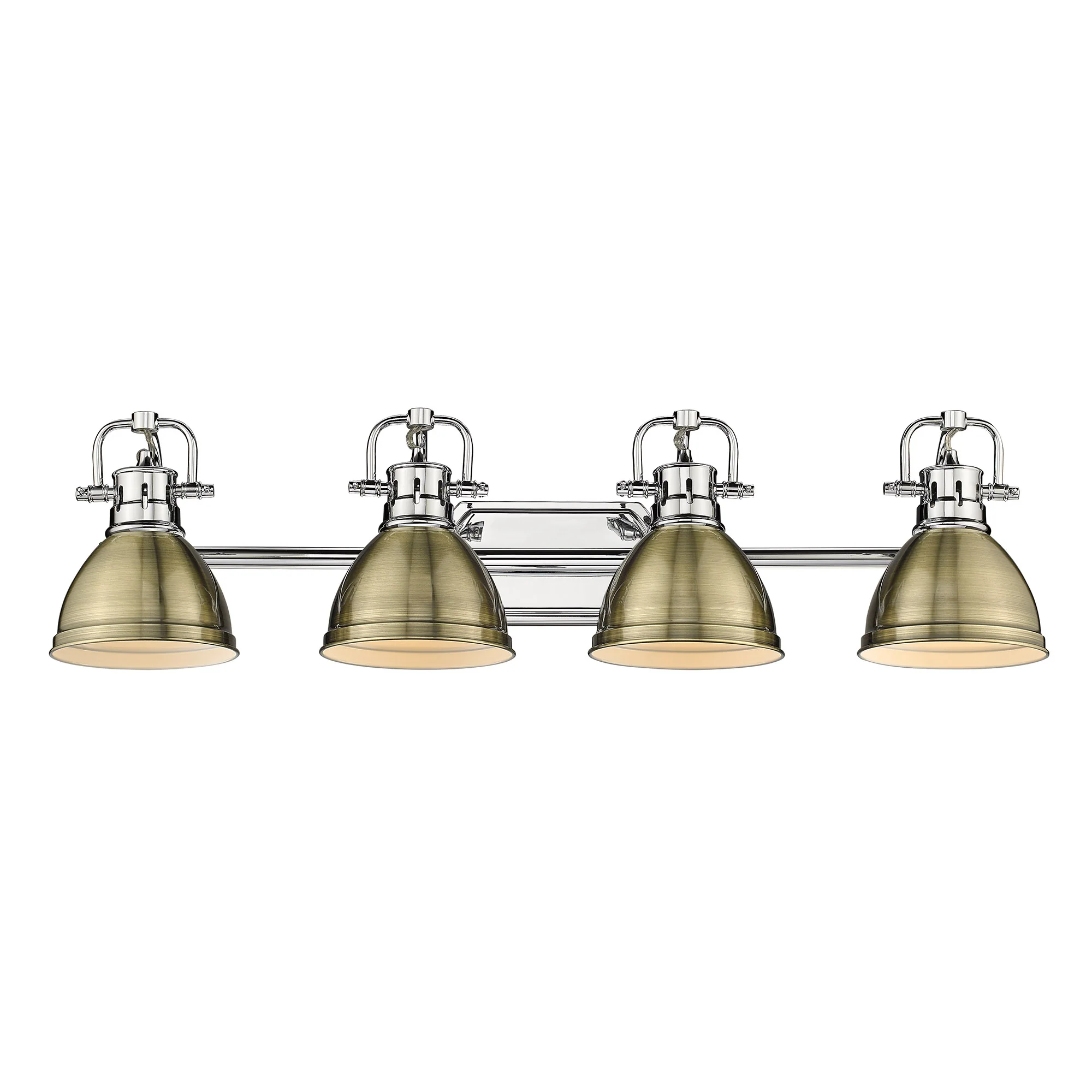 Duncan 4-light Vanity in Chrome and Aged Brass shade - Image 2