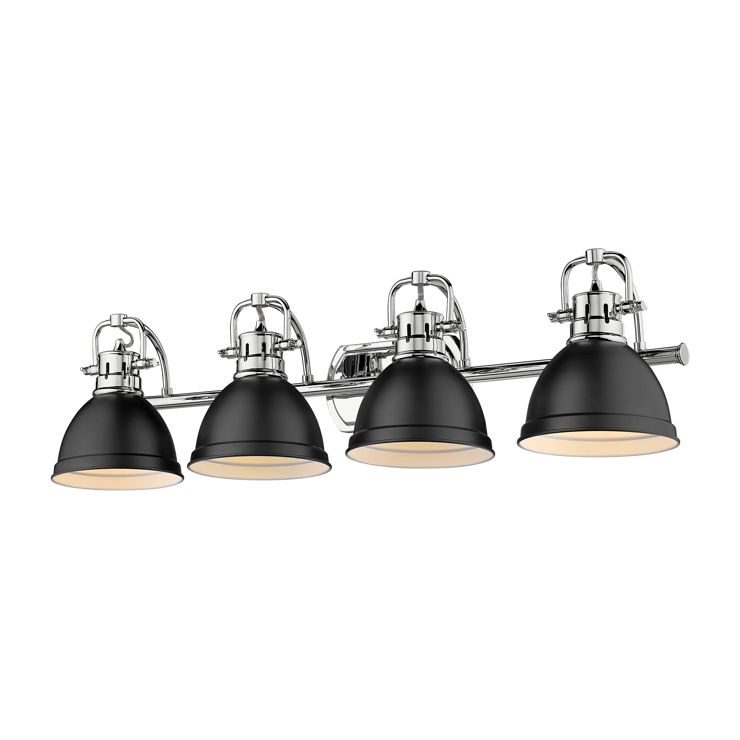 Duncan 4-light Vanity in Chrome and Matte Black shade