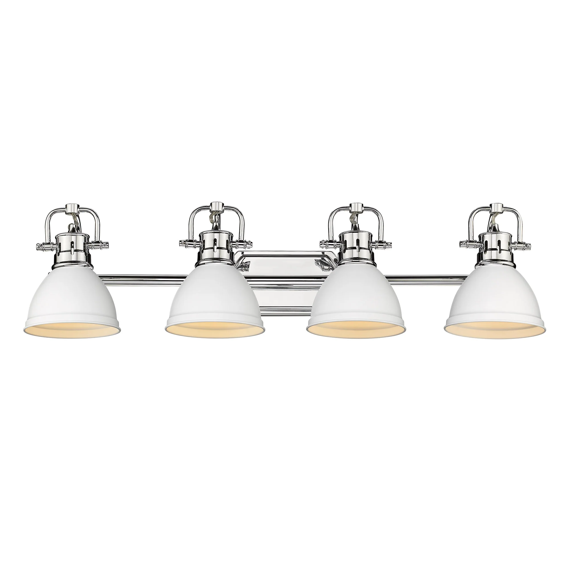 Duncan 4-light Vanity in Chrome and Matte White shade - Image 2